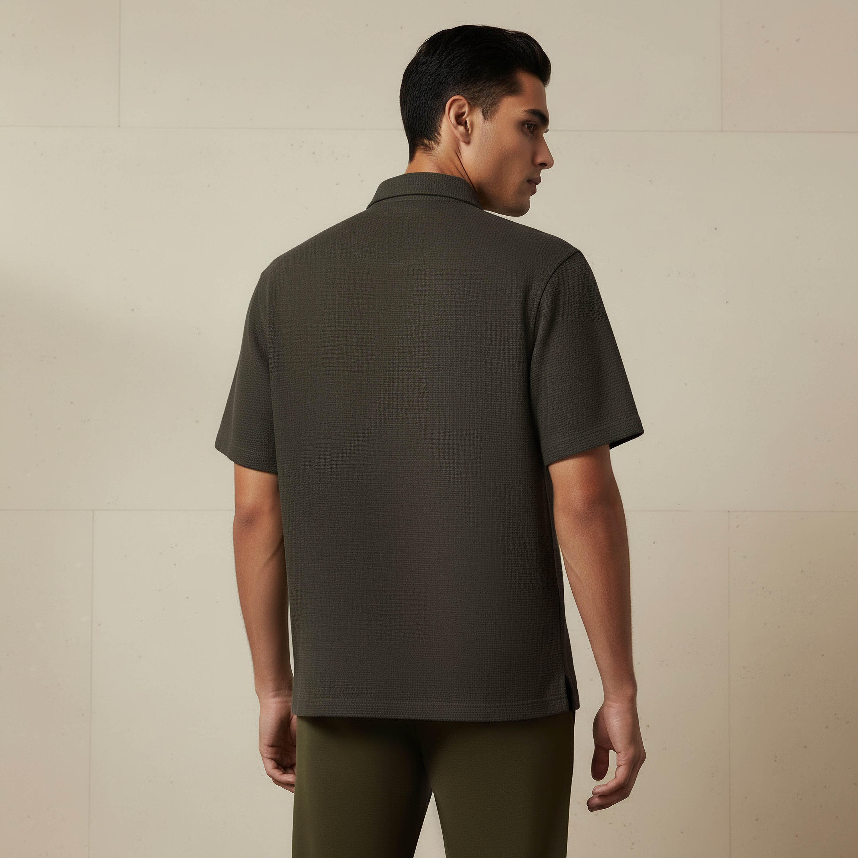 Men Regular Fit Collared Textured Short Sleeves Shirt-PROMO_SP_SA_2FOR99_110625-image-3
