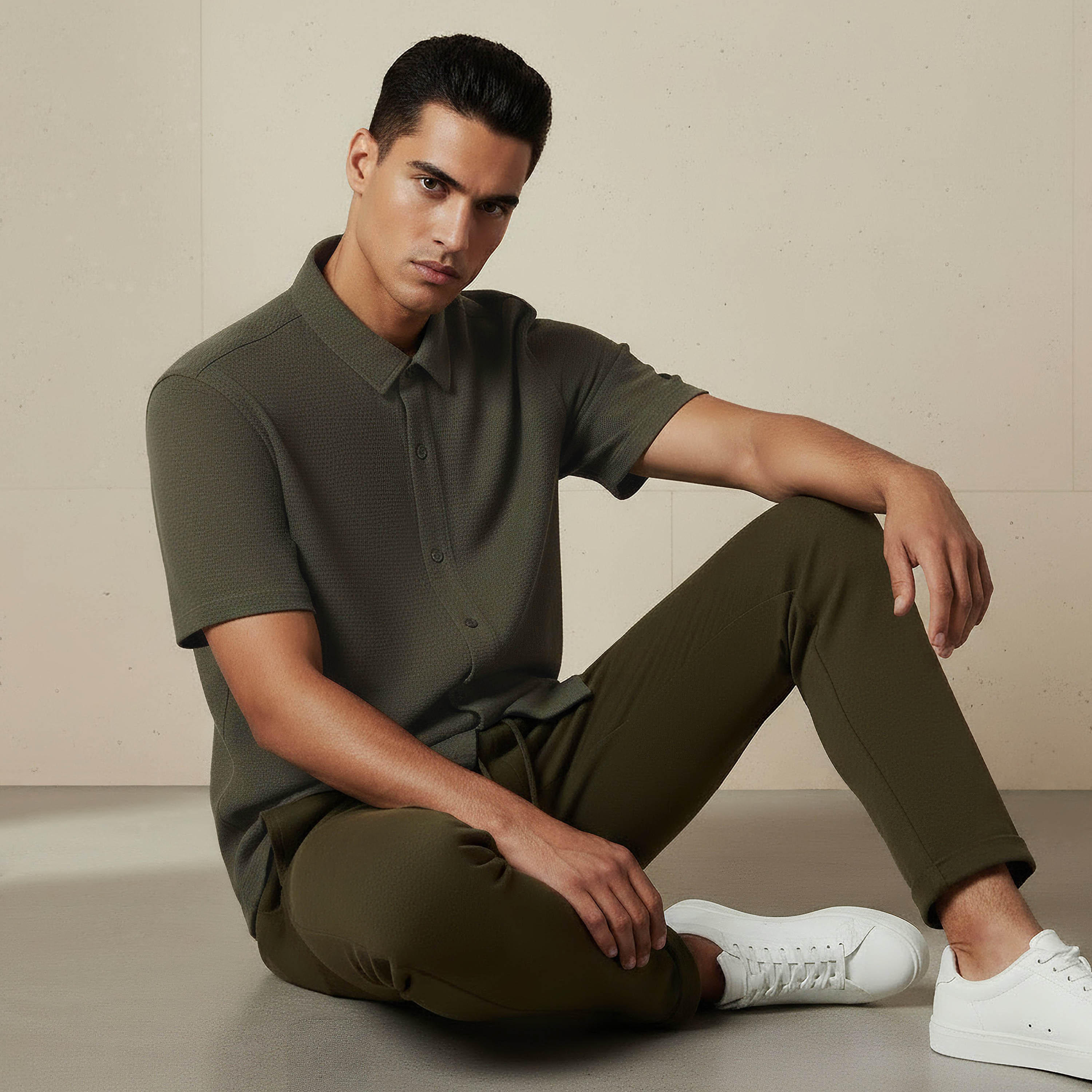 Men Regular Fit Collared Textured Short Sleeves Shirt-PROMO_SP_SA_2FOR99_110625-image-5