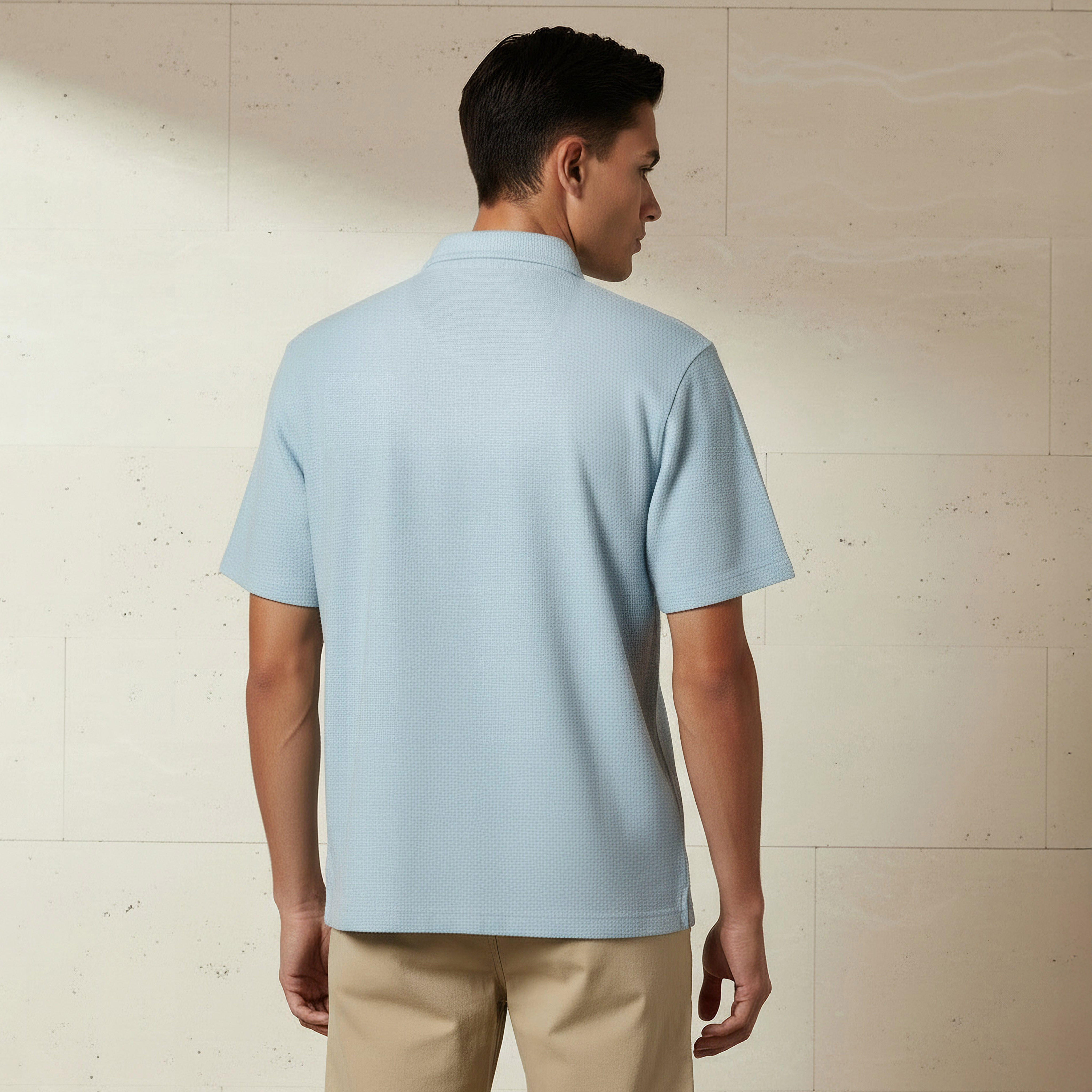 Men Regular Fit Collared Textured Short Sleeves Shirt-PROMO_SP_AE_2FOR99_110625-image-3