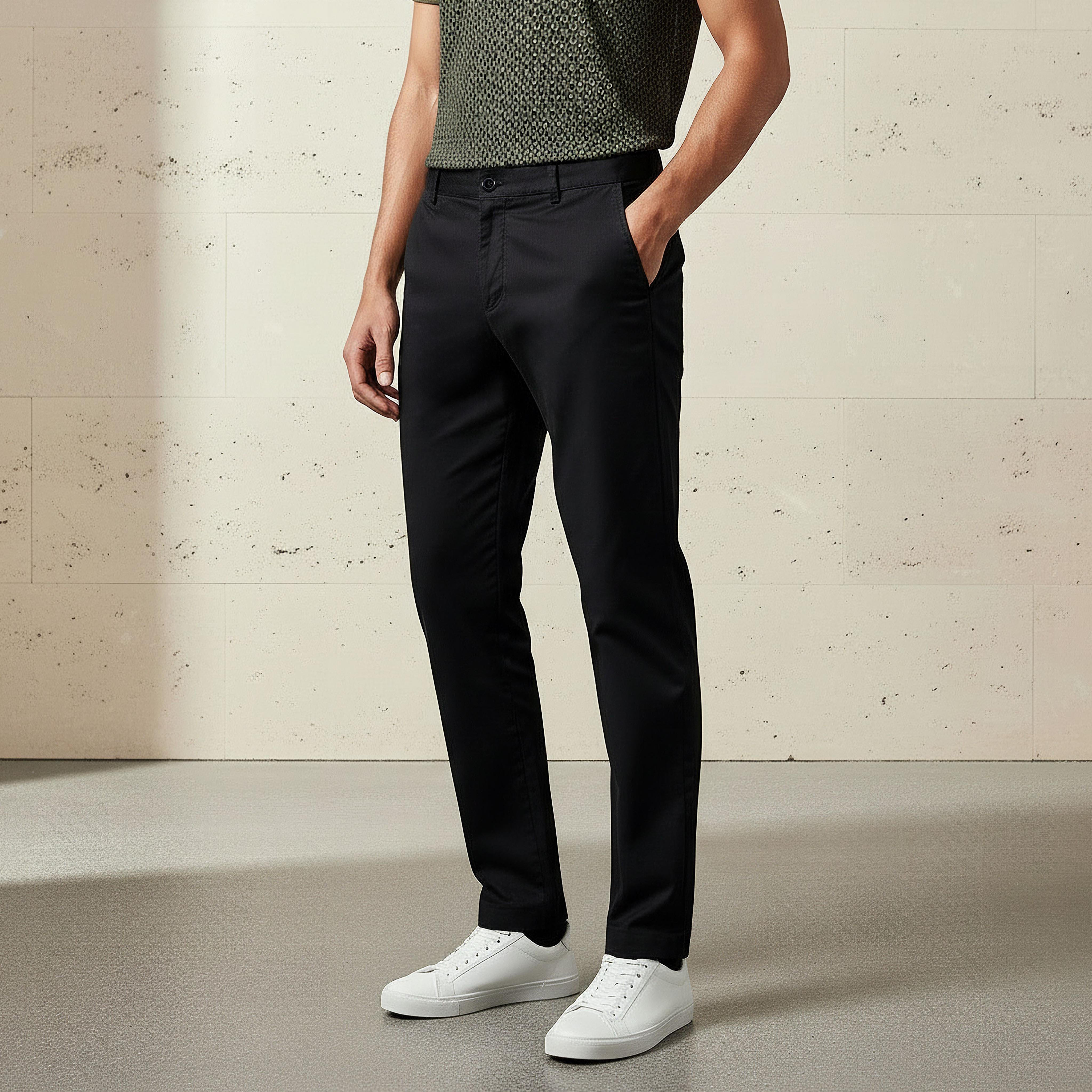 Regular Fit Flexi Waist Trousers-men-clothing-bottoms-trousersandchinos-trousers-image-1