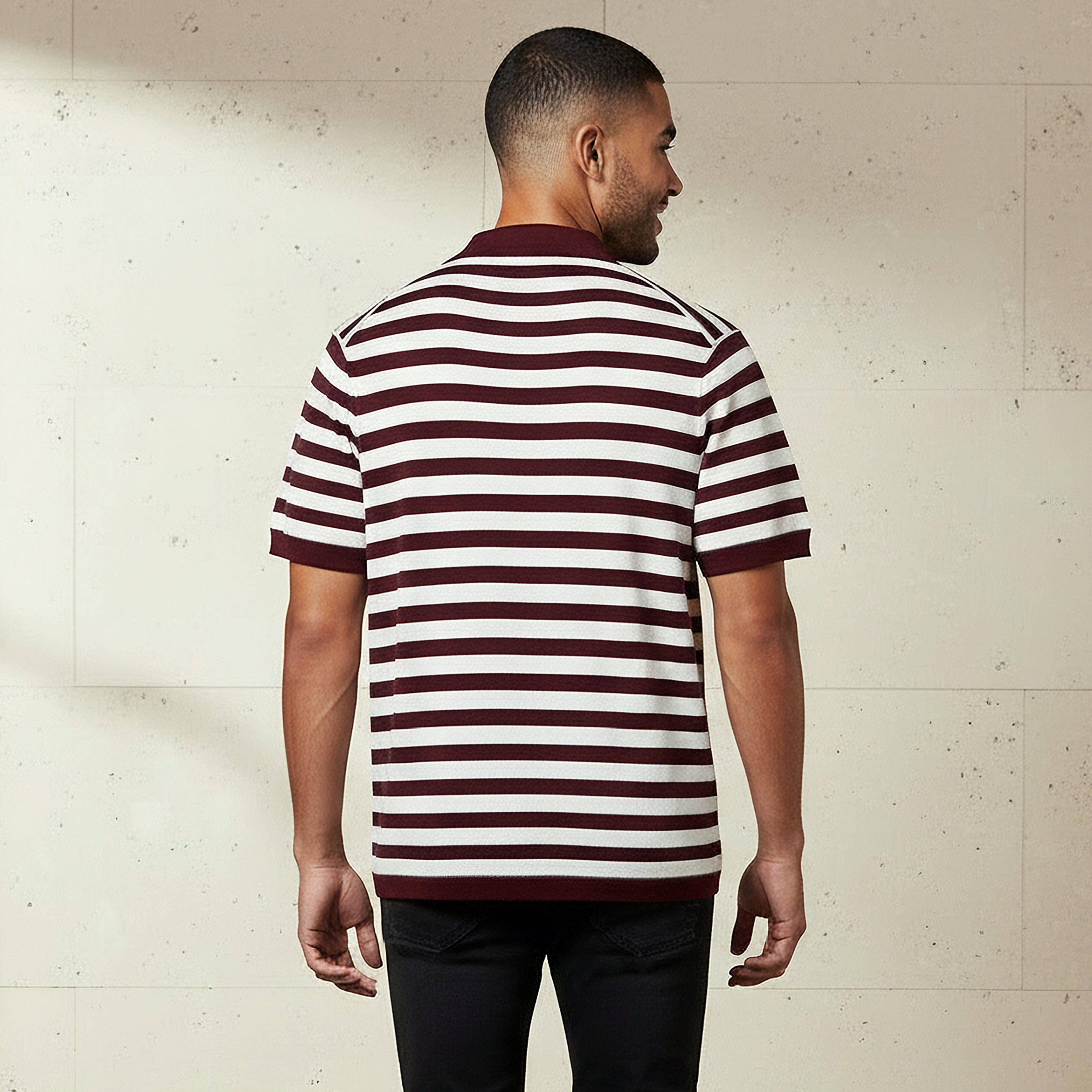 Men Short Sleeves Striped Johnny Collar Polo T-shirt-men-clothing-tshirtsandpolos-polos-image-3