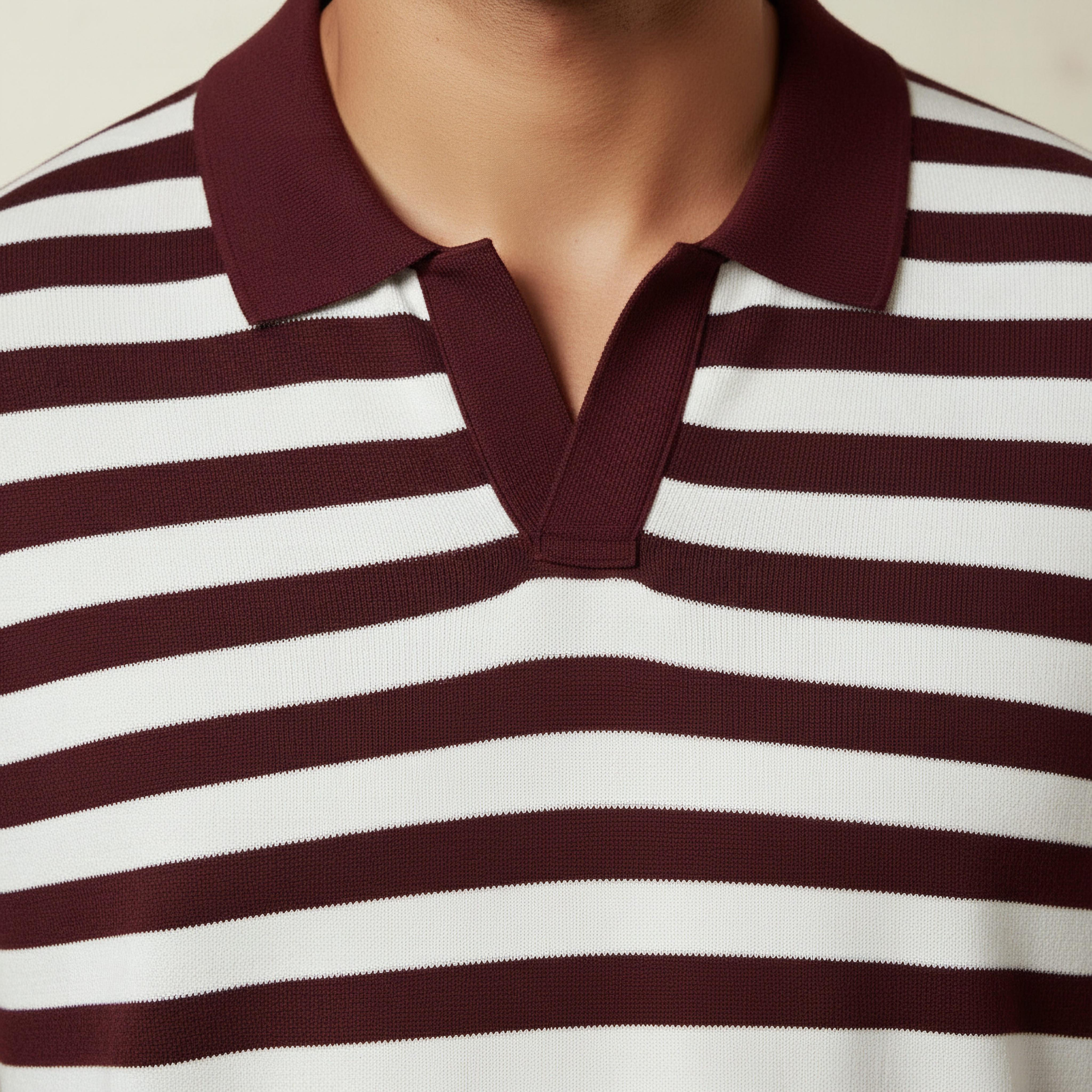 Men Short Sleeves Striped Johnny Collar Polo T-shirt-men-clothing-tshirtsandpolos-polos-image-4