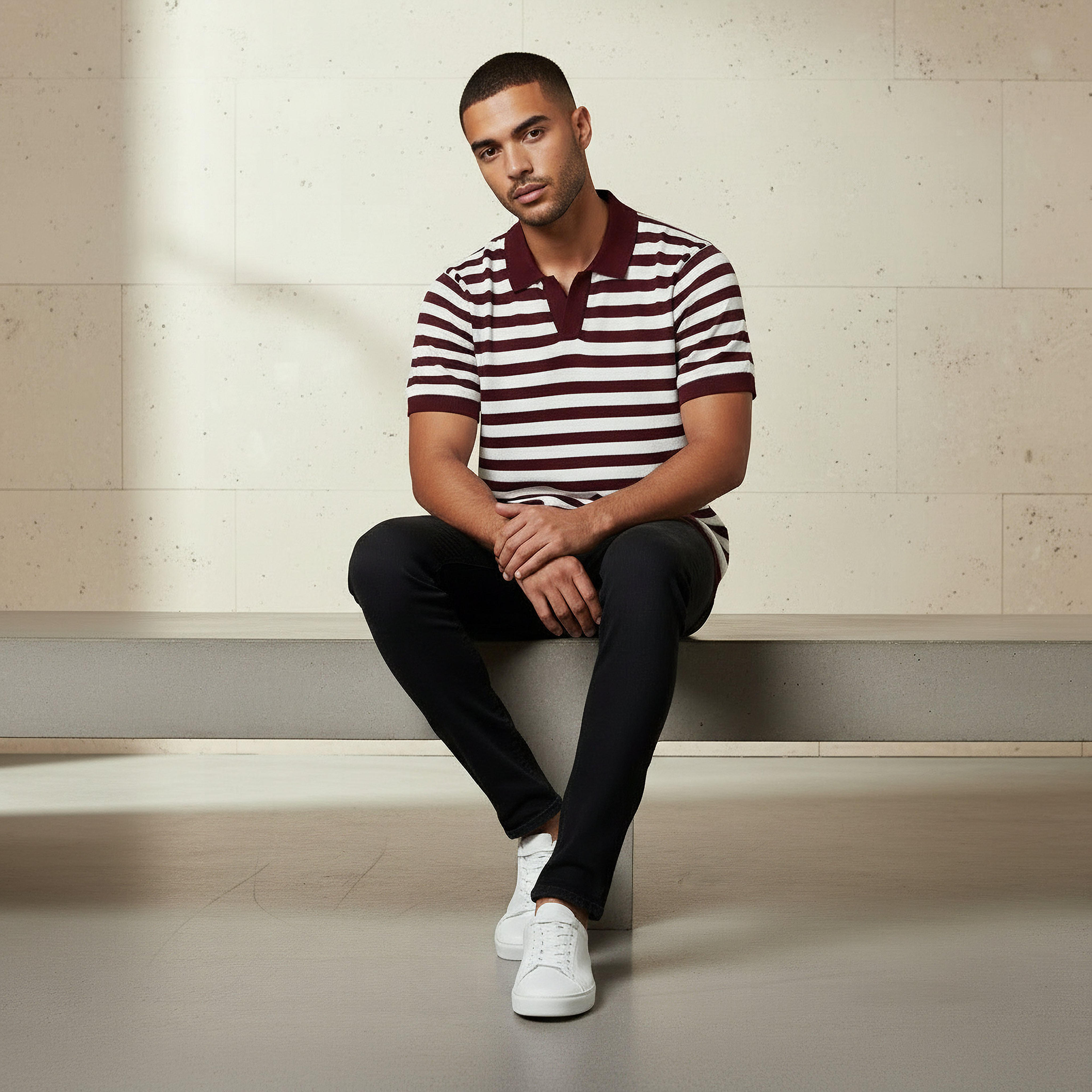 Men Short Sleeves Striped Johnny Collar Polo T-shirt-men-clothing-tshirtsandpolos-polos-image-5