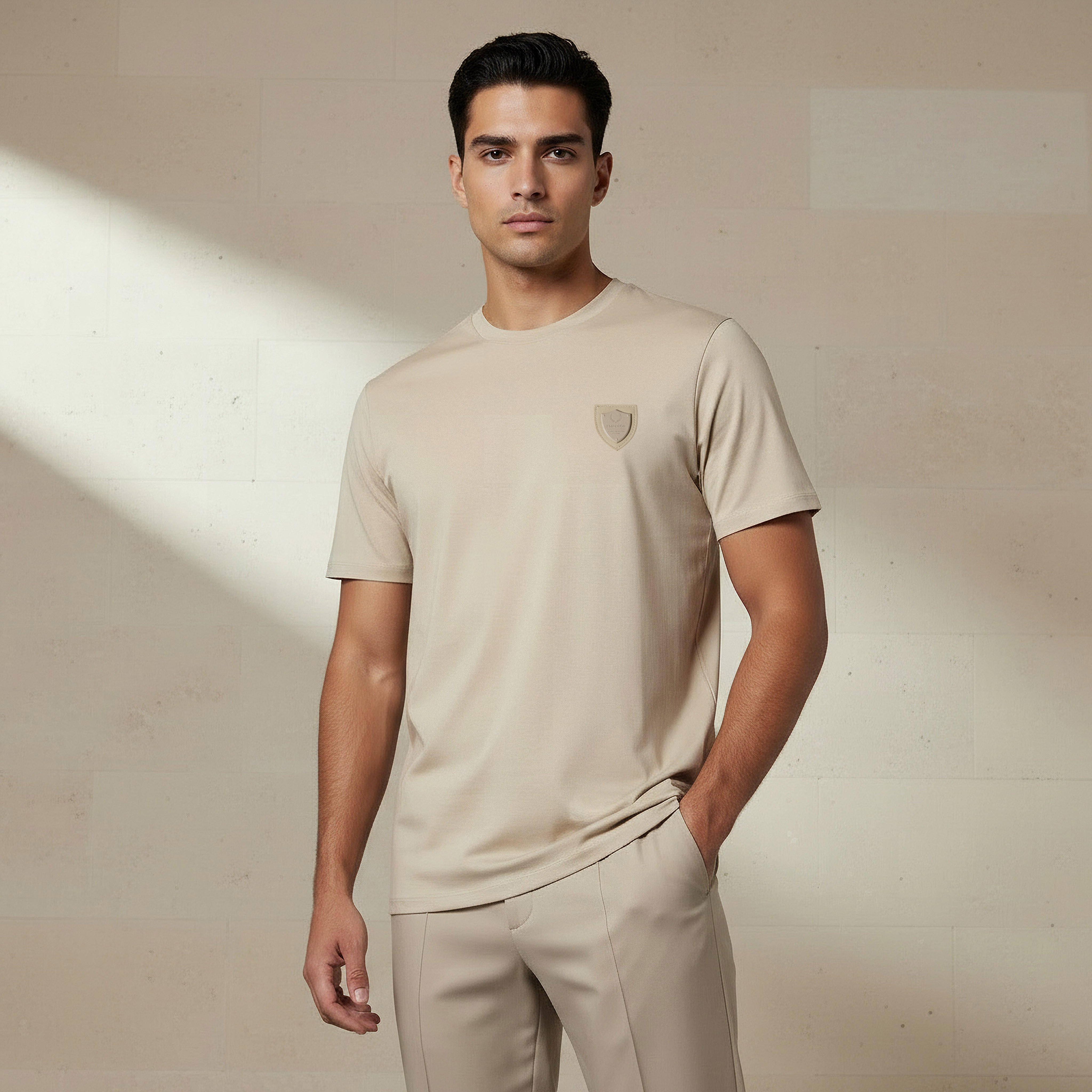 Emperor Men Regular Fit Crew Neck Short Sleeve Badge Accent T-shirt-men-clothing-tshirtsandpolos-tshirts-image-1