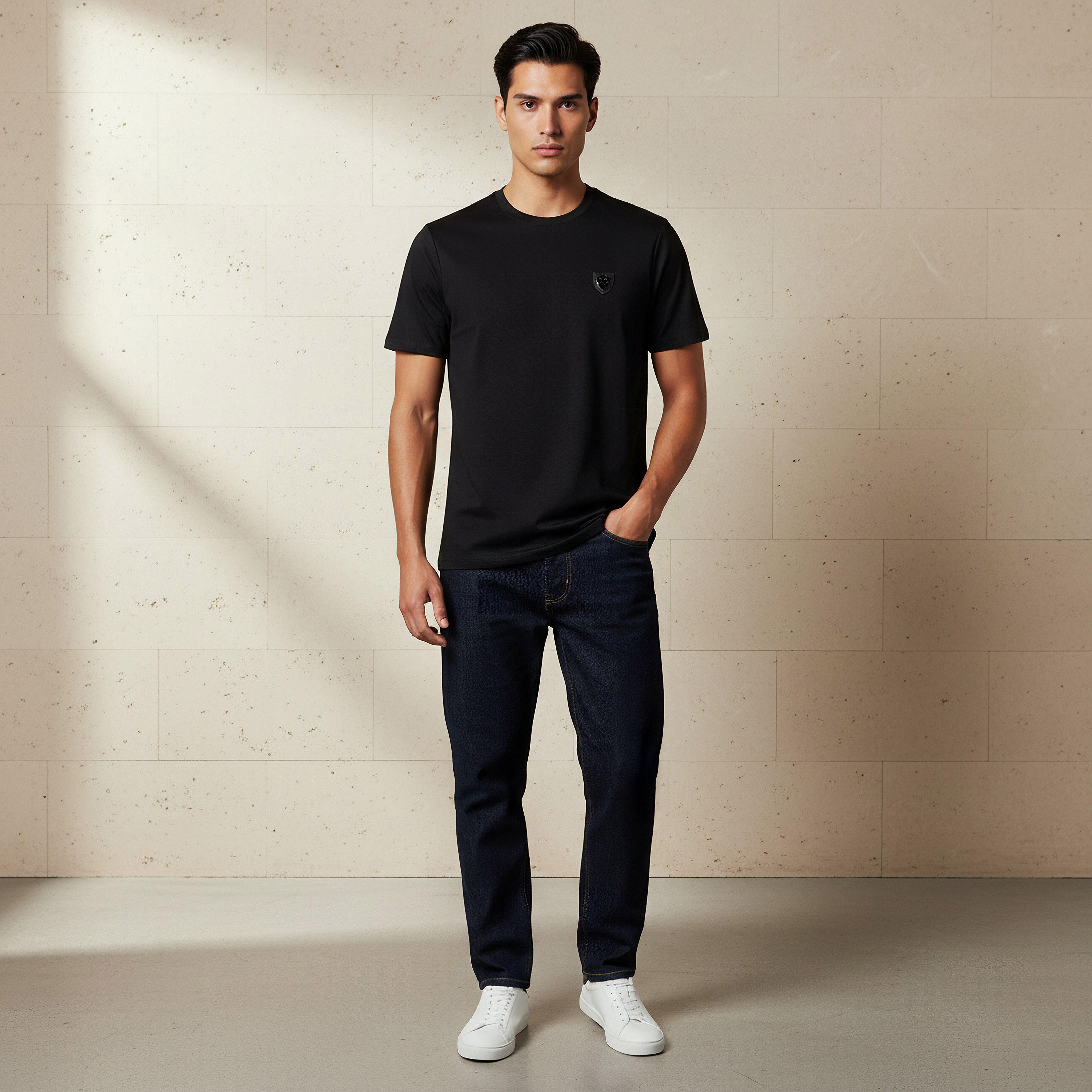 Emperor Men Regular Fit Crew Neck Short Sleeve Badge Accent T-shirt-men-clothing-tshirtsandpolos-tshirts-image-2