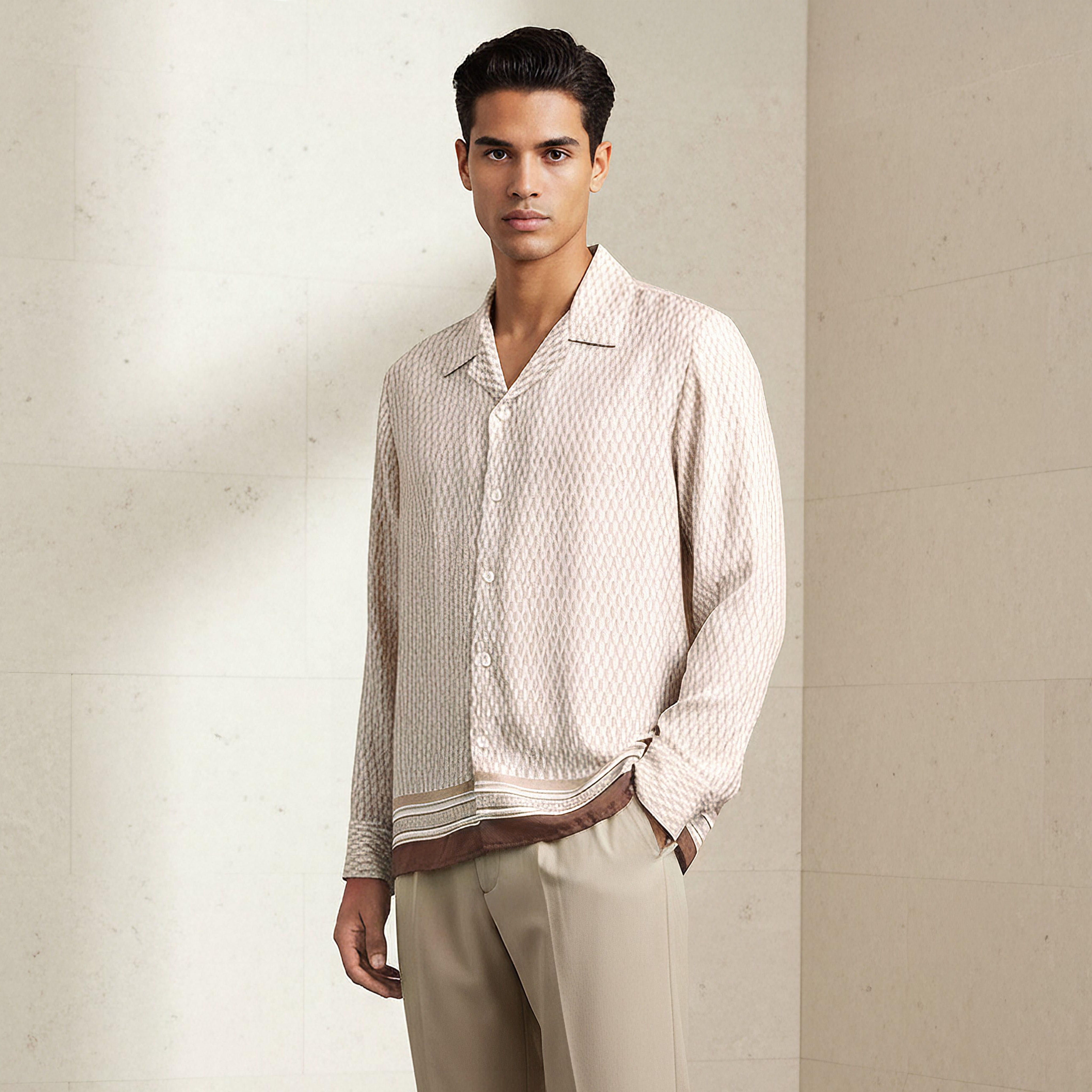 قميص بقصة عادية وياقة كامب وأكمام طويلة وطبعات من إمبيرور-men-clothing-shirts-image-1
