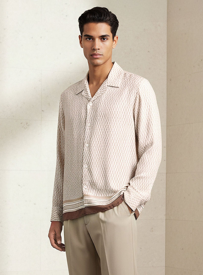 قميص بقصة عادية وياقة كامب وأكمام طويلة وطبعات من إمبيرور-men-clothing-shirts-image-1