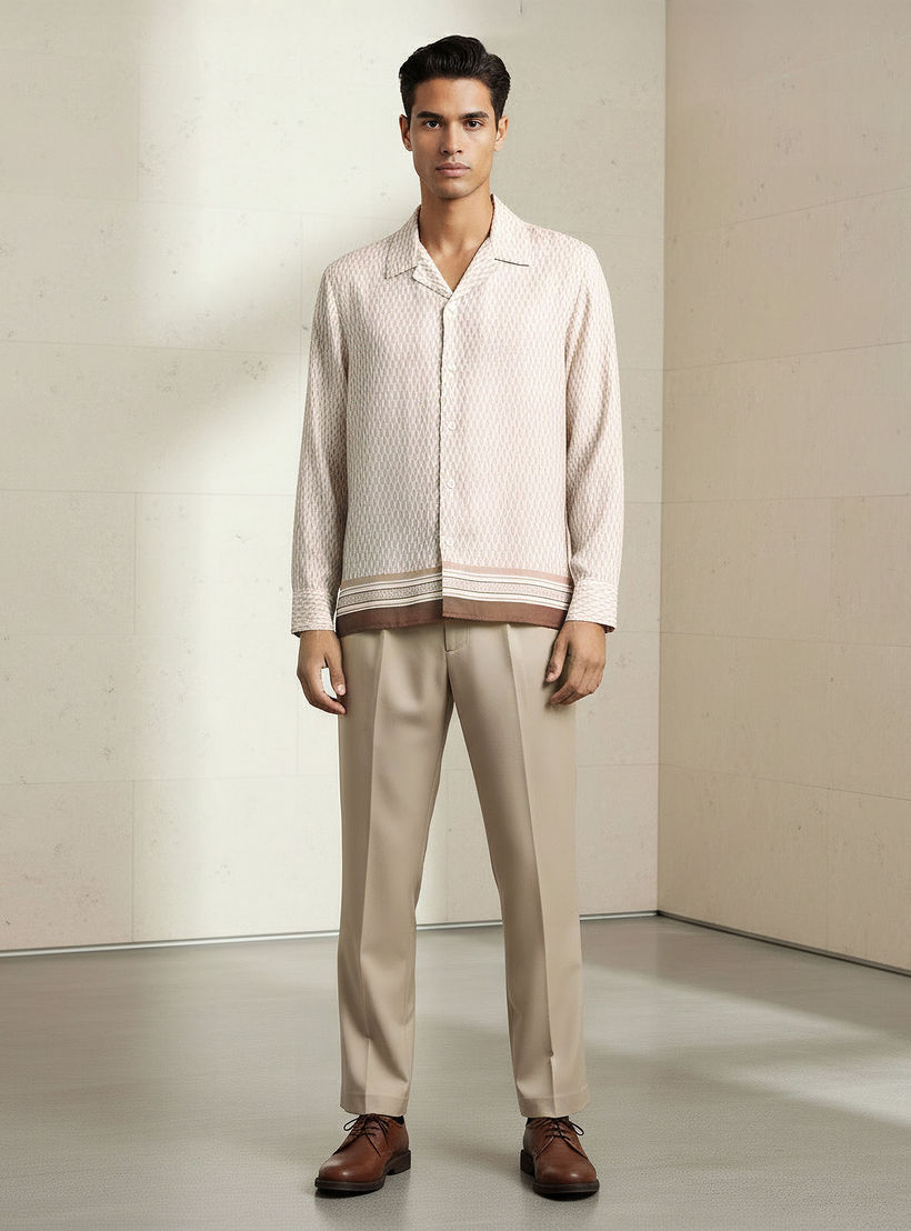 قميص بقصة عادية وياقة كامب وأكمام طويلة وطبعات من إمبيرور-men-clothing-shirts-image-3