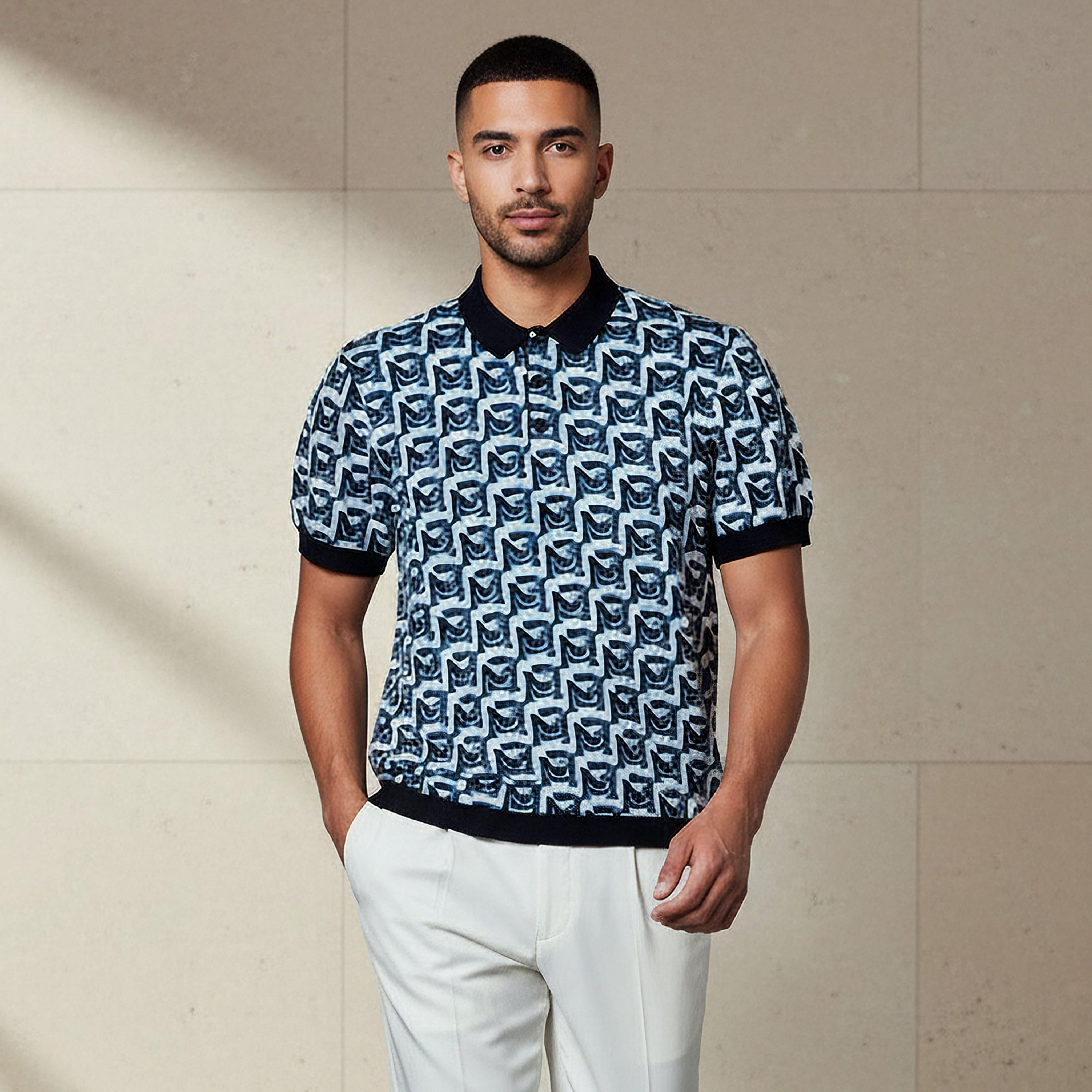 Emperor Men Short Sleeves Jacquard Polo T-shirt-men-clothing-tshirtsandpolos-polos-image-1