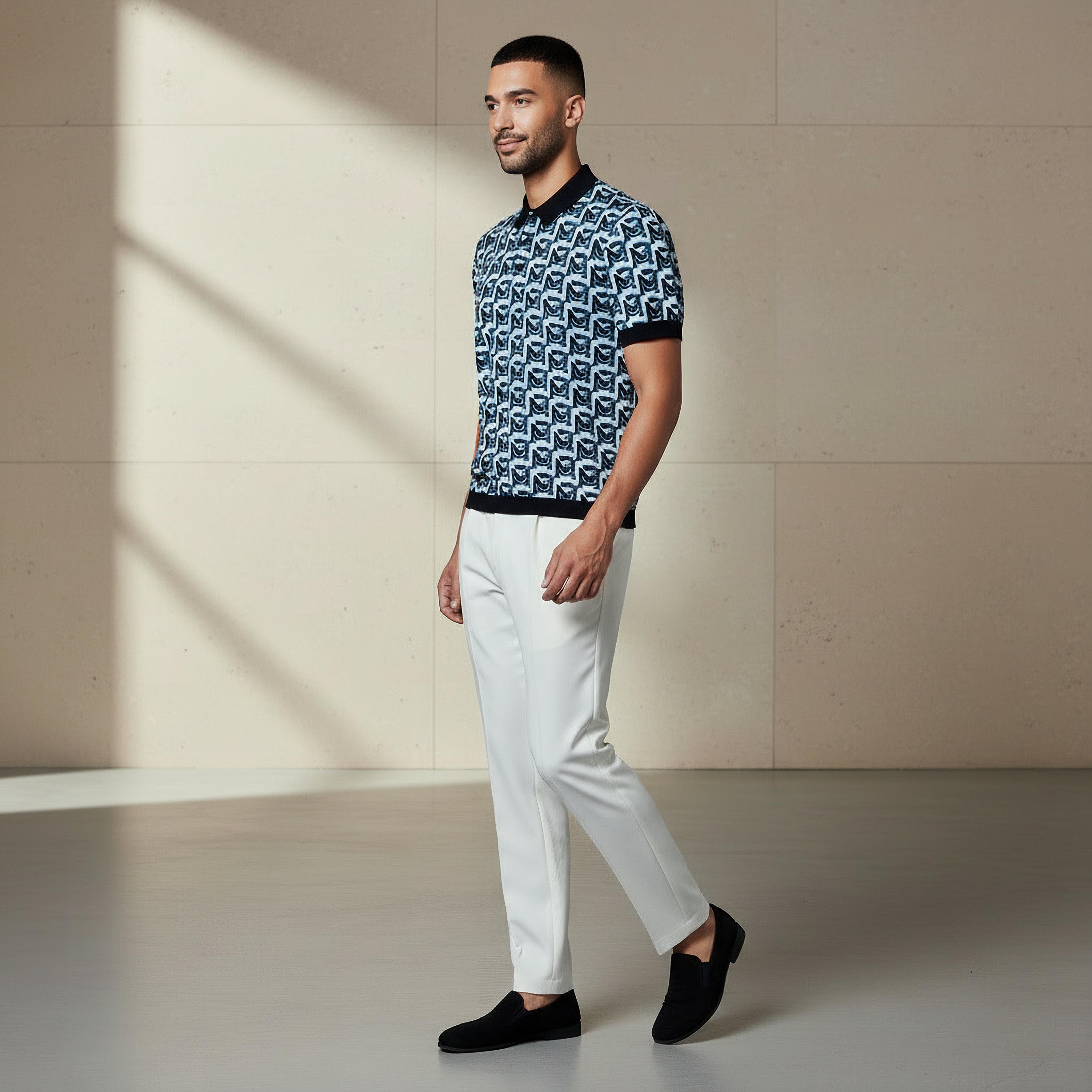 Emperor Men Short Sleeves Jacquard Polo T-shirt-men-clothing-tshirtsandpolos-polos-image-2