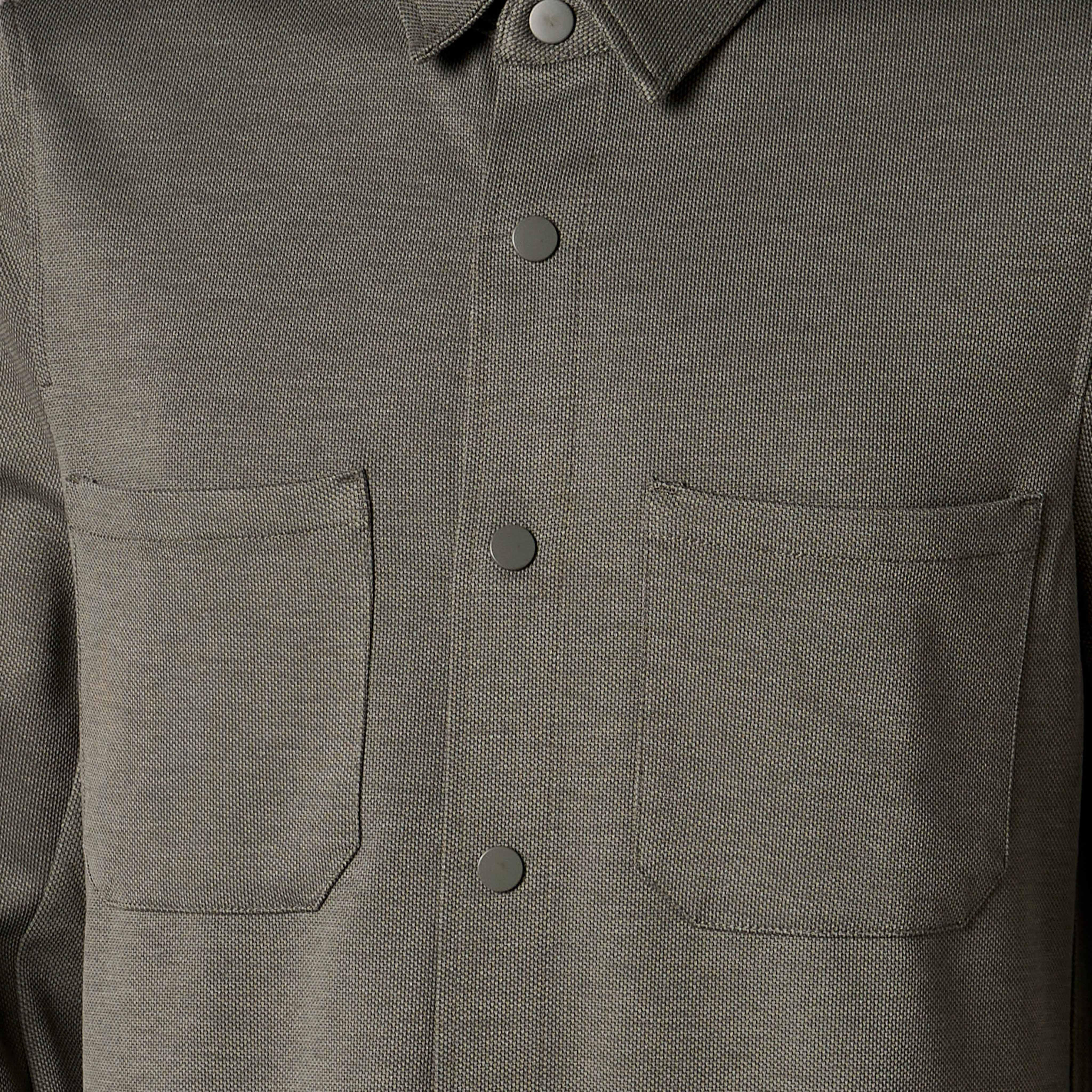 Men Collared Textured Long Sleeve Shacket-men-clothing-shirts-image-2