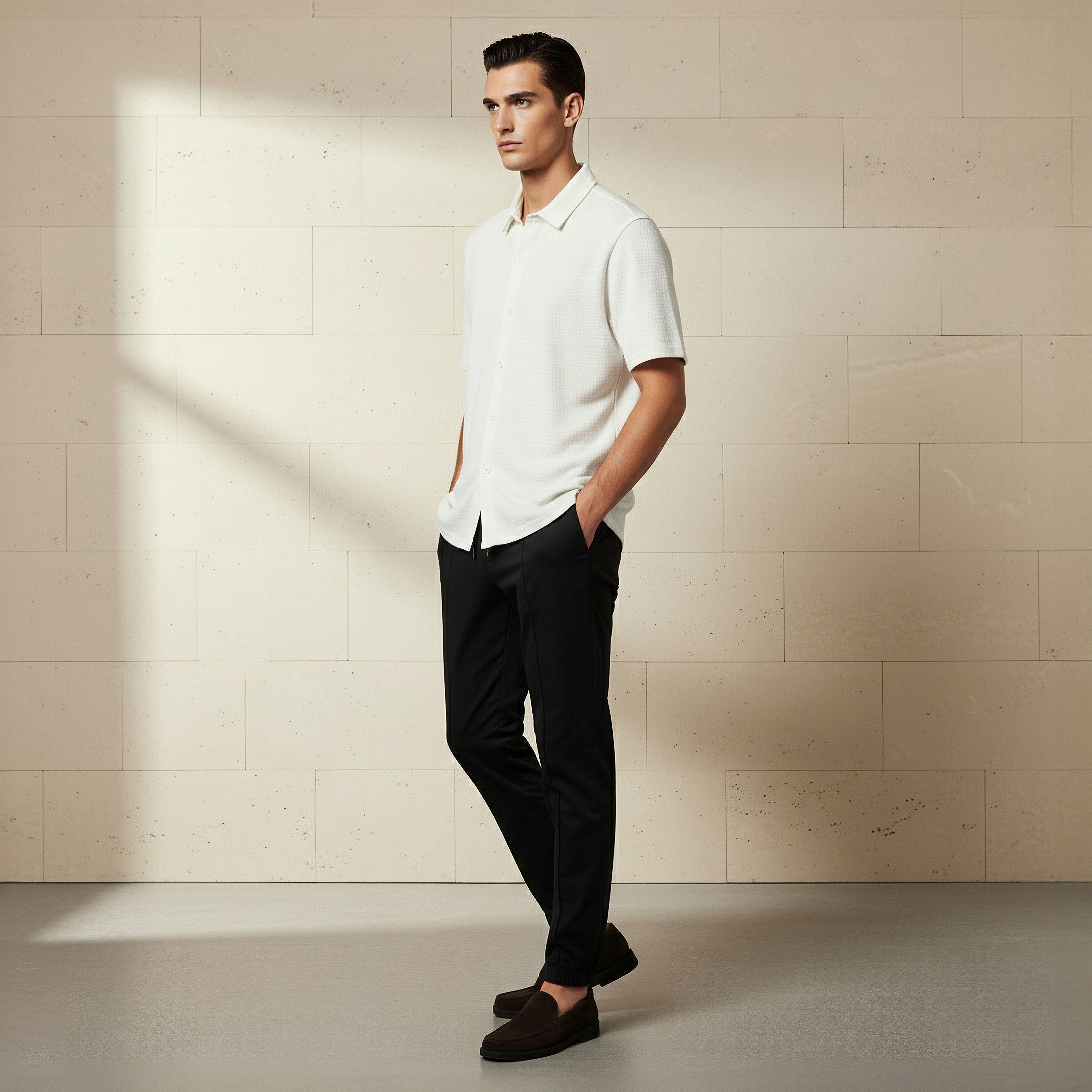 Men Slim Fit Textured Short Sleeves Shirt-PROMO_SP_SA_2FOR99_110625-image-2