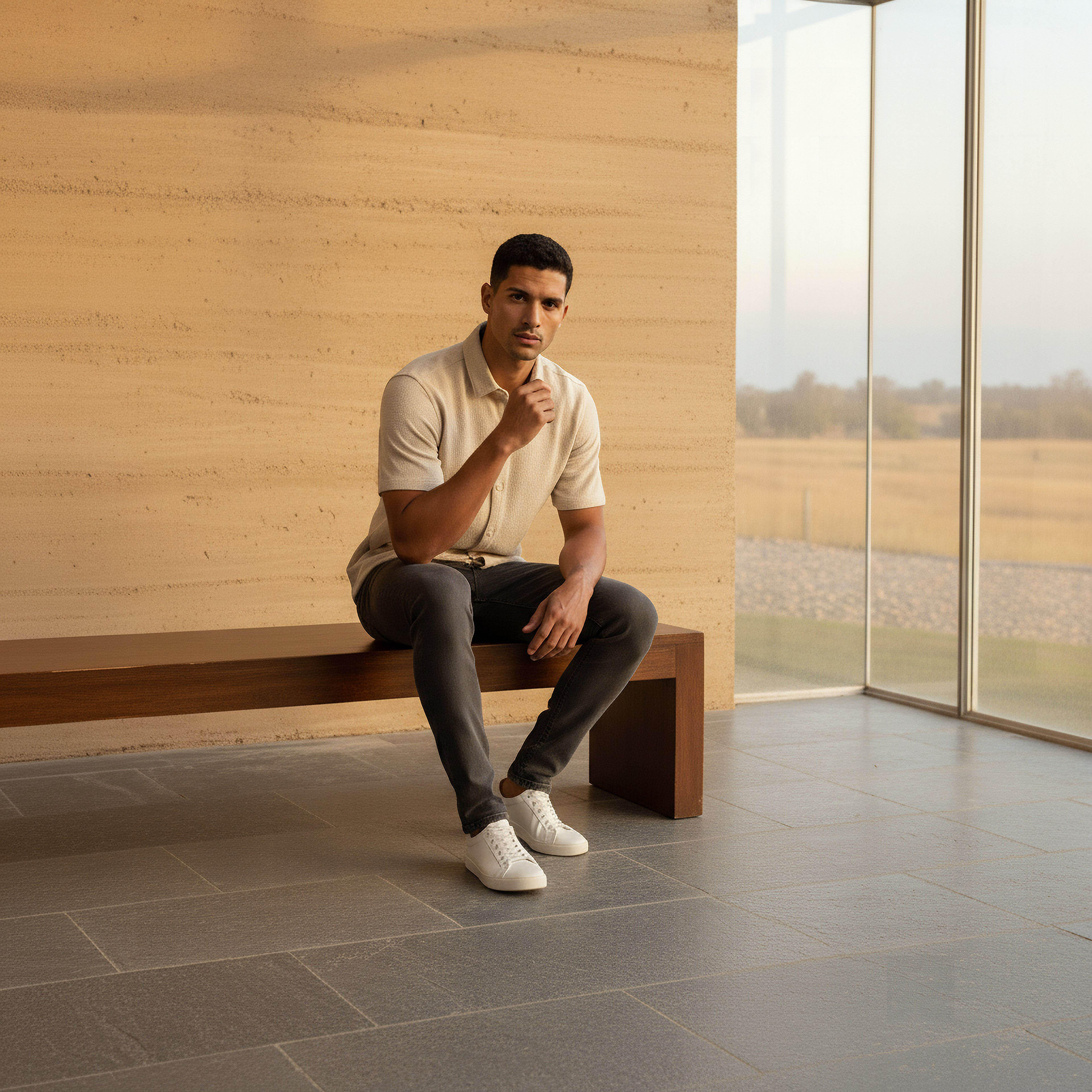 قميص بقصة سليم وأكمام قصيرة وملمس بارز للرجال-men-clothing-shirts-image-5
