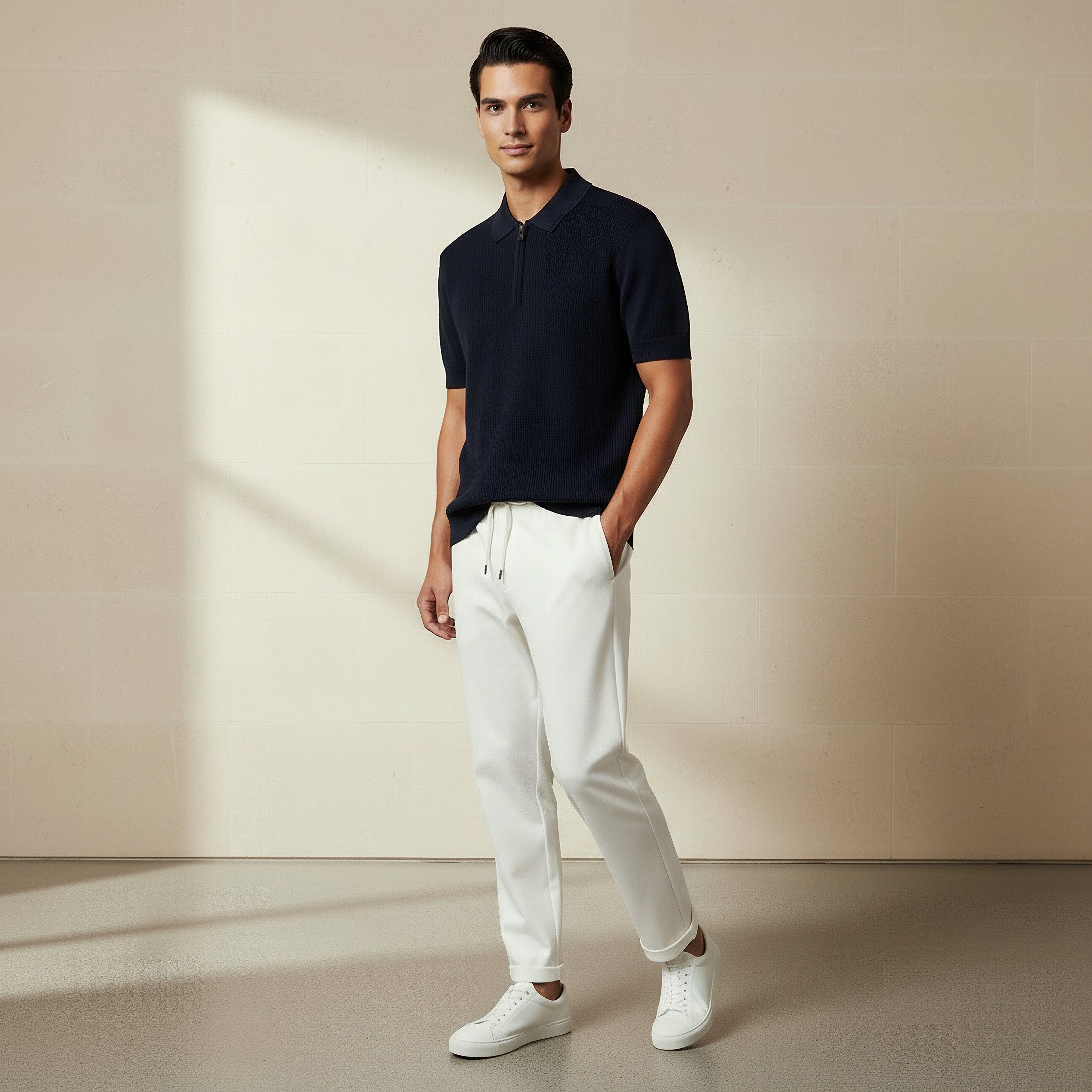 تيشيرت بولو بأكمام قصيرة بارز الملمس للرجال-men-clothing-tshirtsandpolos-polos-image-2