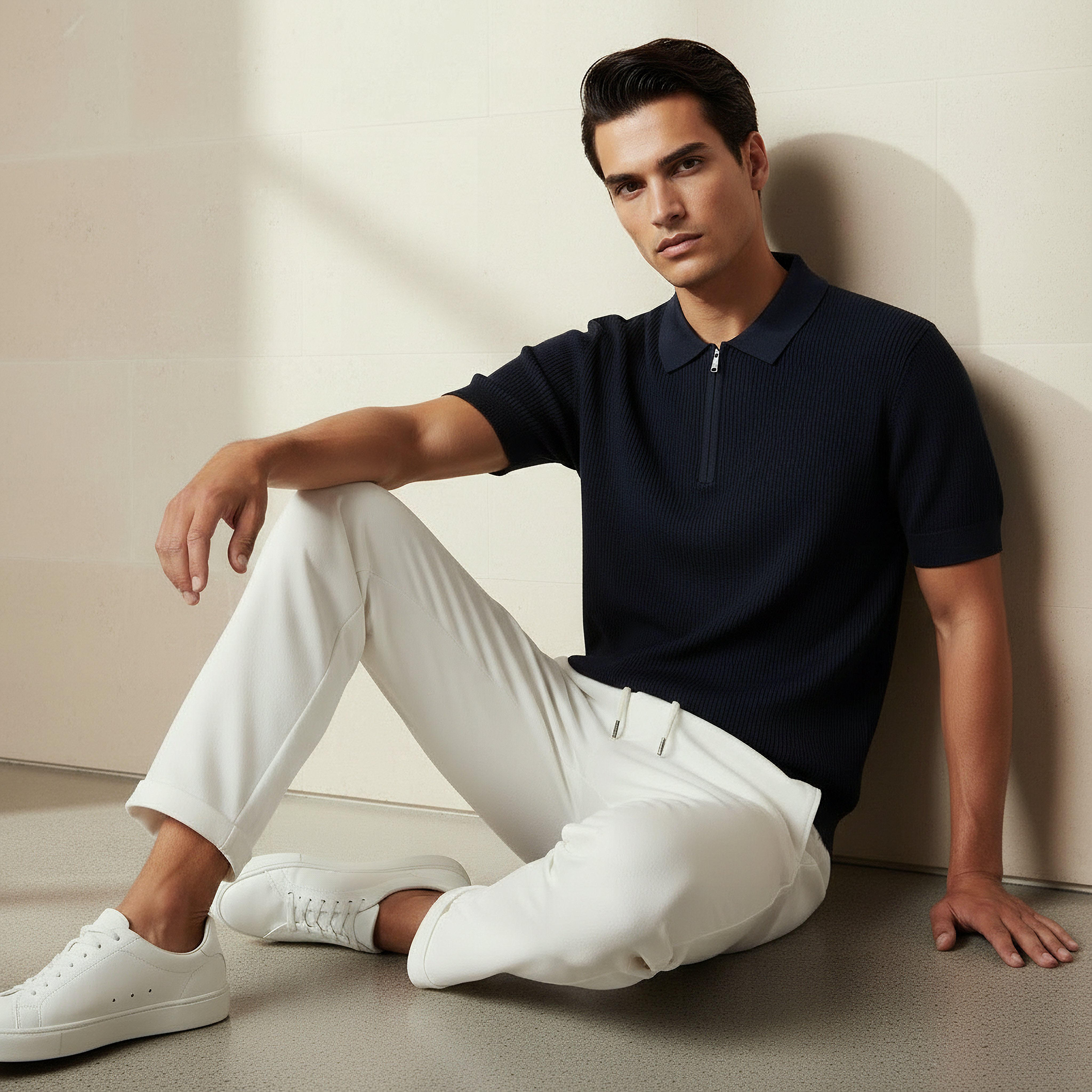 تيشيرت بولو بأكمام قصيرة بارز الملمس للرجال-men-clothing-tshirtsandpolos-polos-image-5