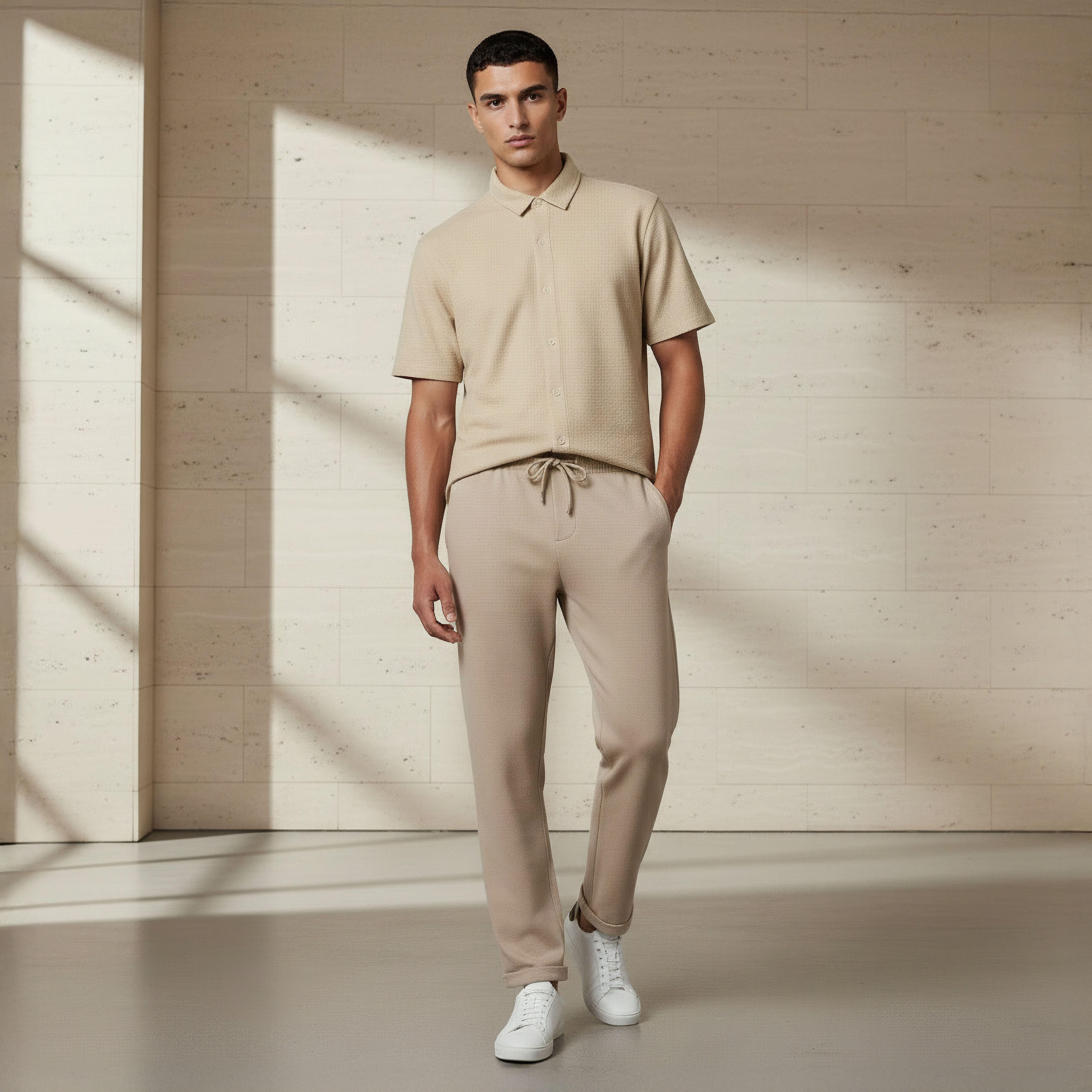 بنطلون بيكيه رجالي بقصة سليم-men-clothing-bottoms-joggers-image-5