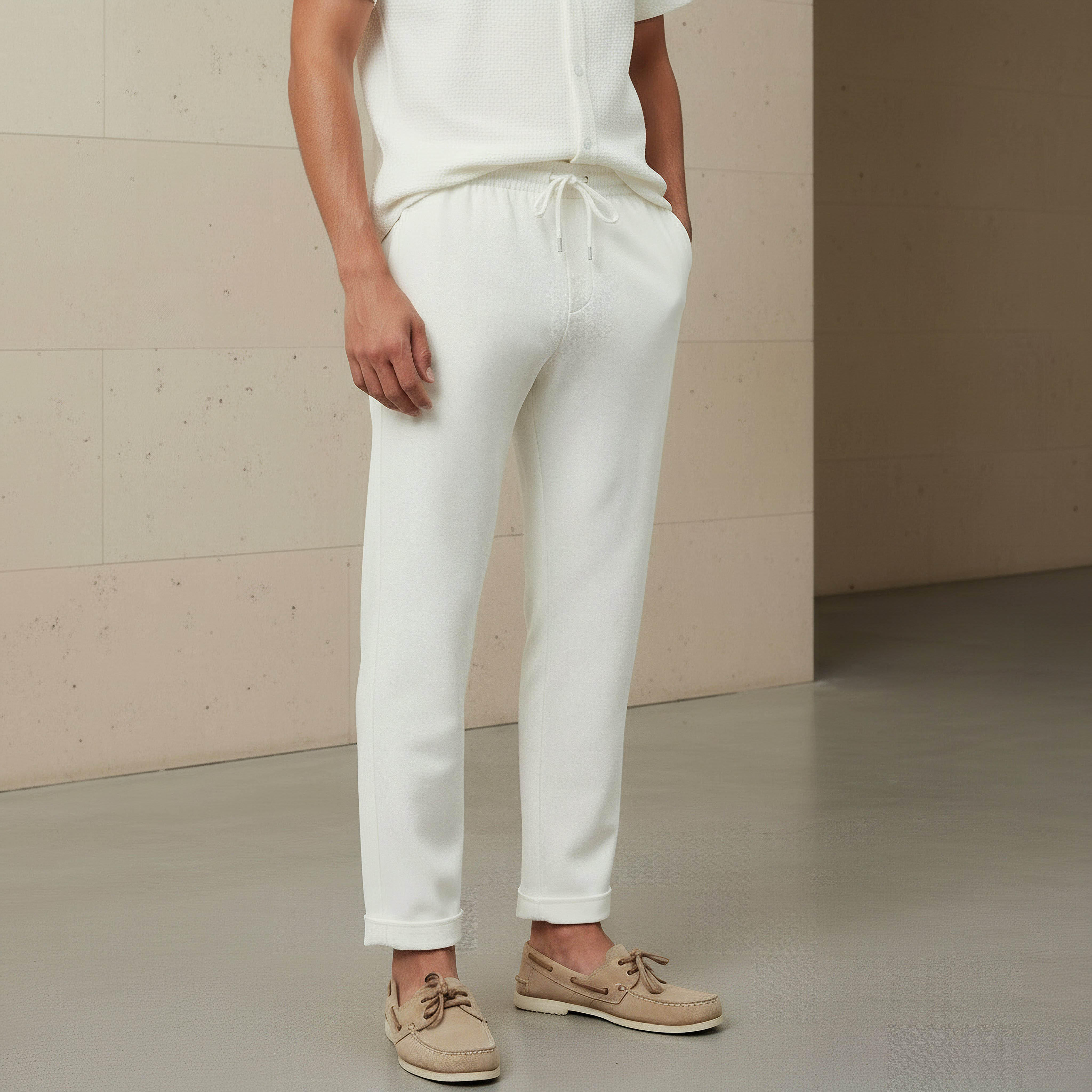 Men Slim Fit Pique Pants-men-clothing-bottoms-joggers-image-1