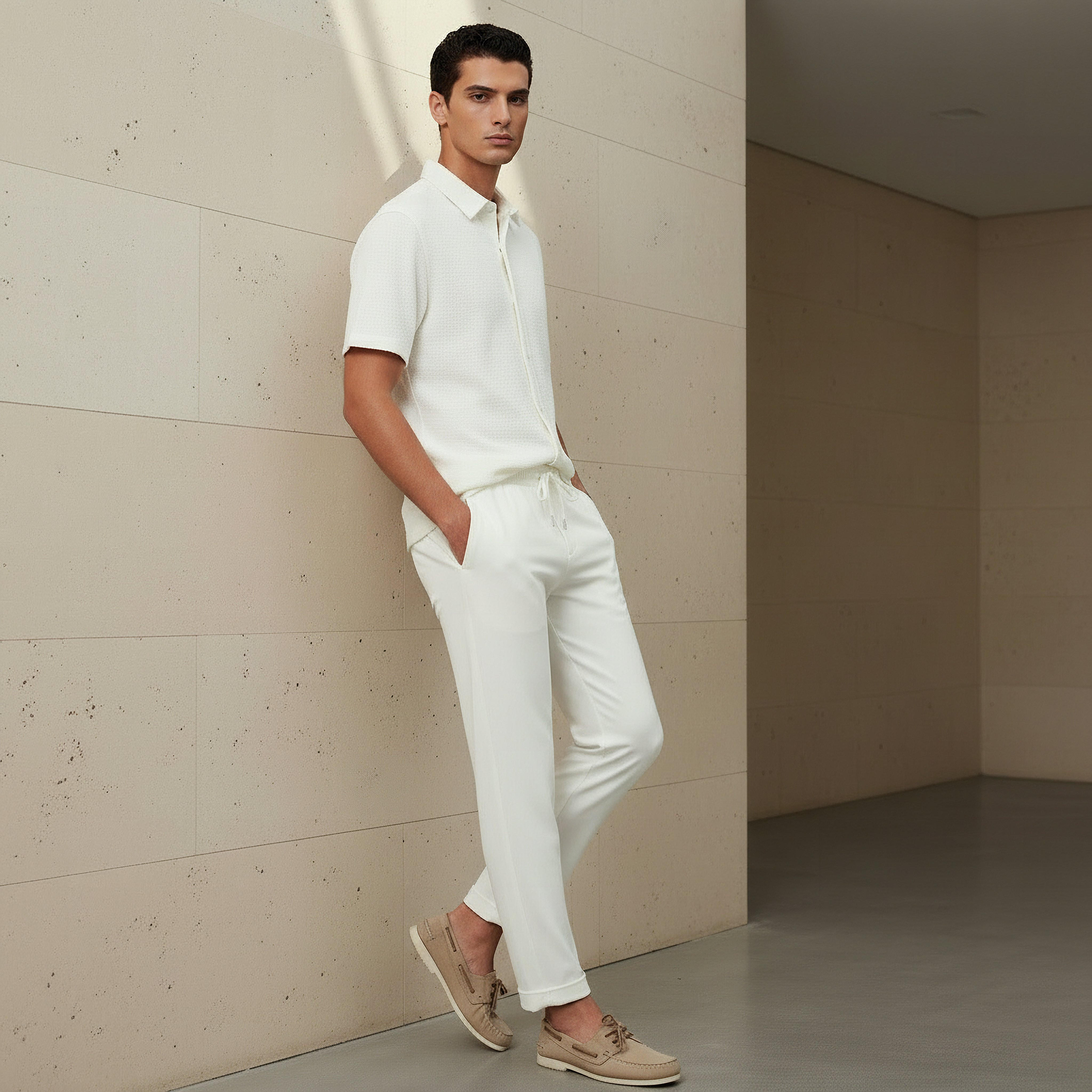 Men Slim Fit Pique Pants-men-clothing-bottoms-joggers-image-2