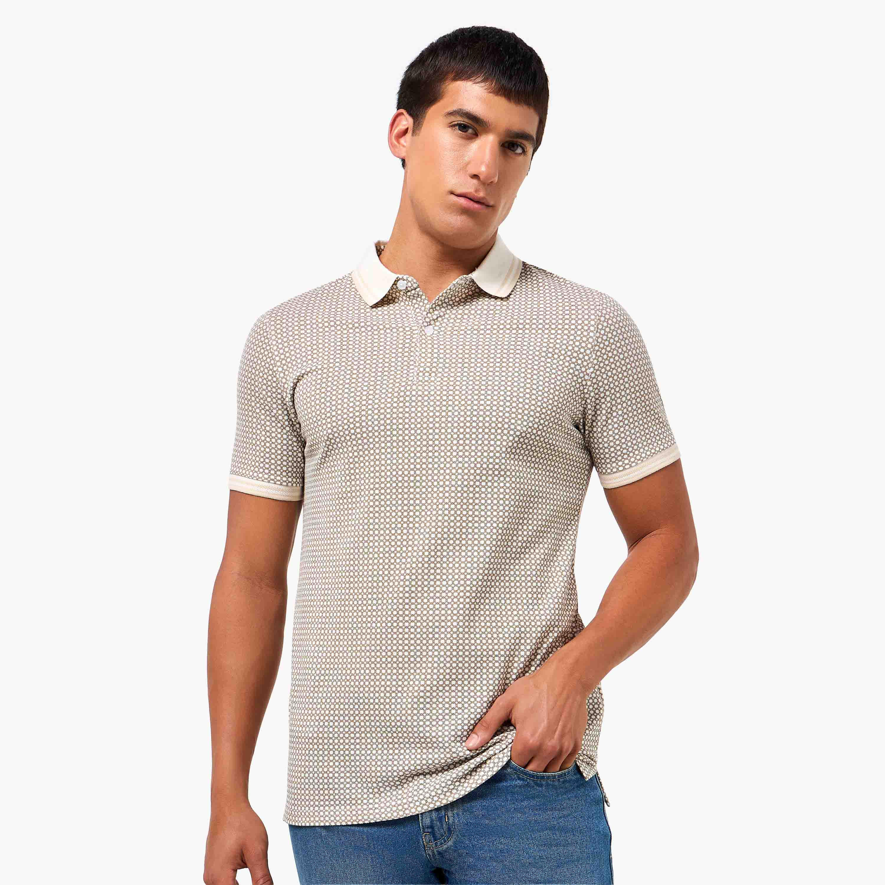 Men Short Sleeves Textured Polo T-shirt-men-clothing-tshirtsandpolos-polos-image-1