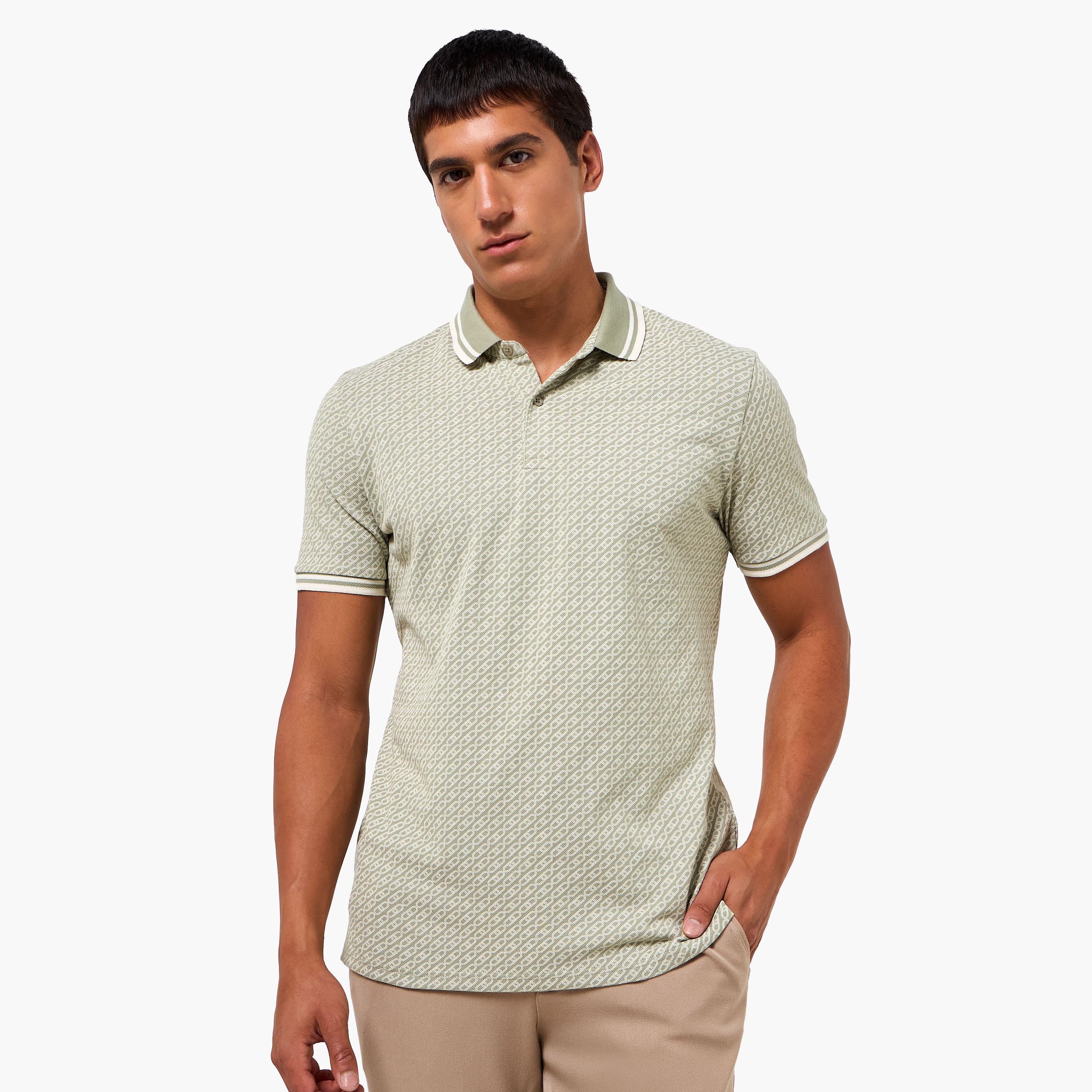 Men Short Sleeves Textured Polo T-shirt-men-clothing-tshirtsandpolos-polos-image-2
