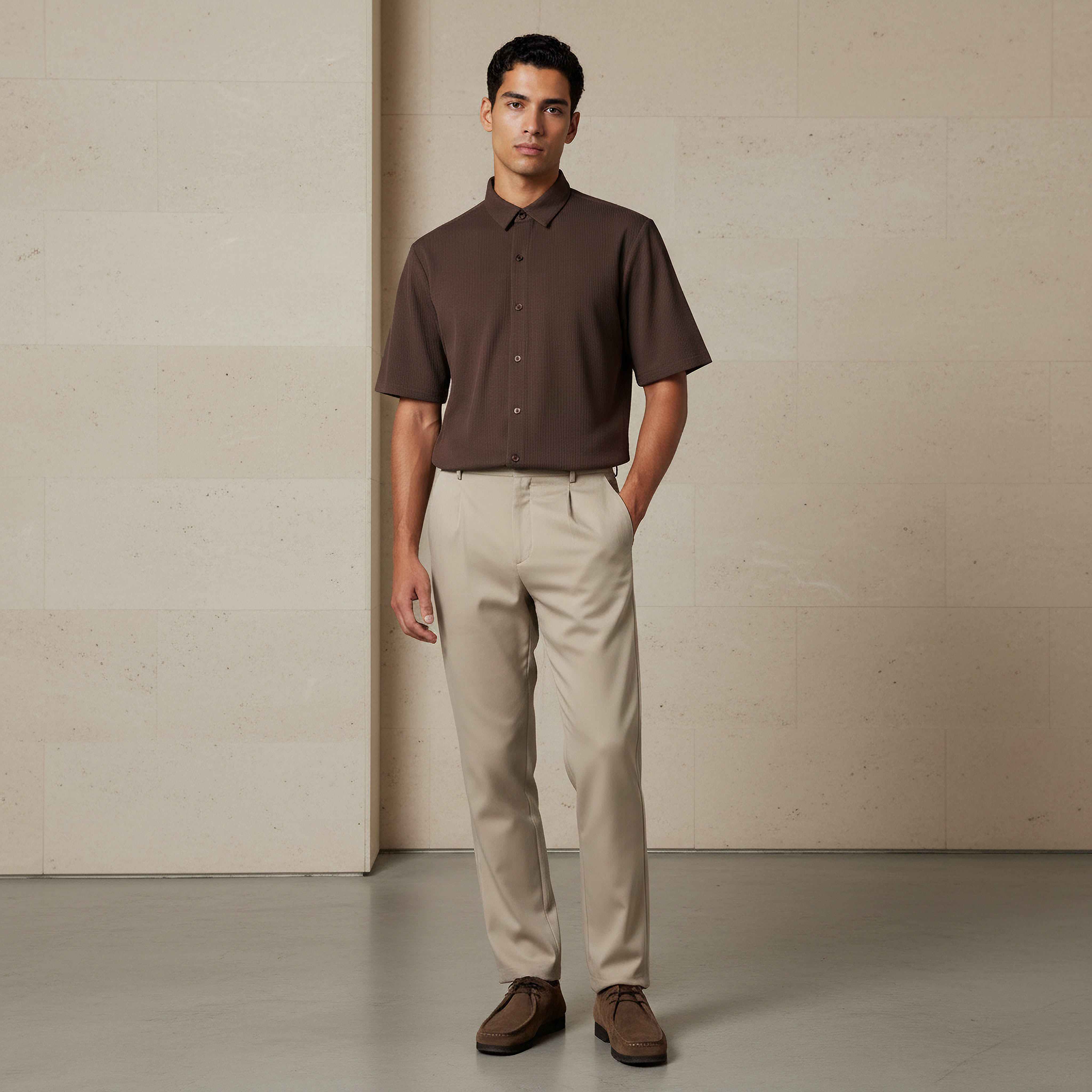 Men Collared Textured Short Sleeve Shirt-PROMO_SP_AE_2FOR99_110625-image-3