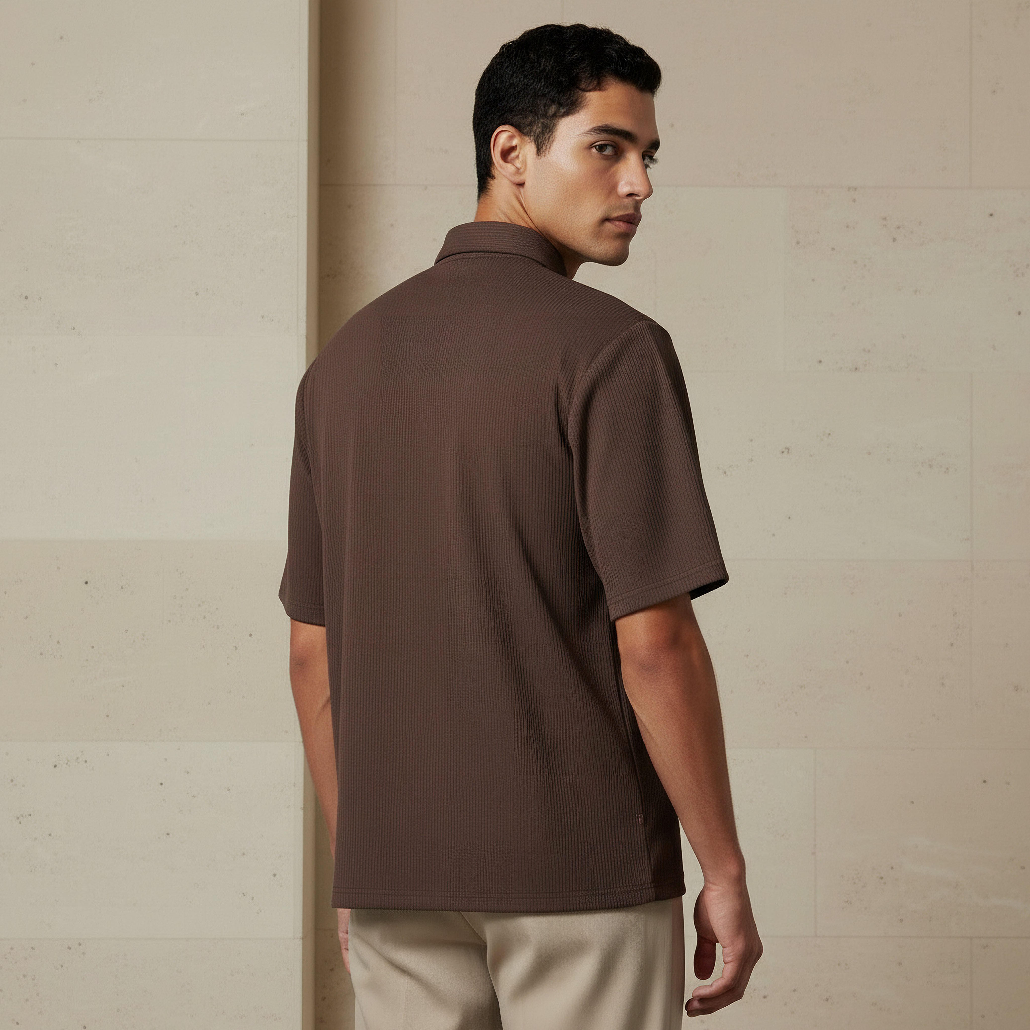 Men Collared Textured Short Sleeve Shirt-PROMO_SP_AE_2FOR99_110625-image-4
