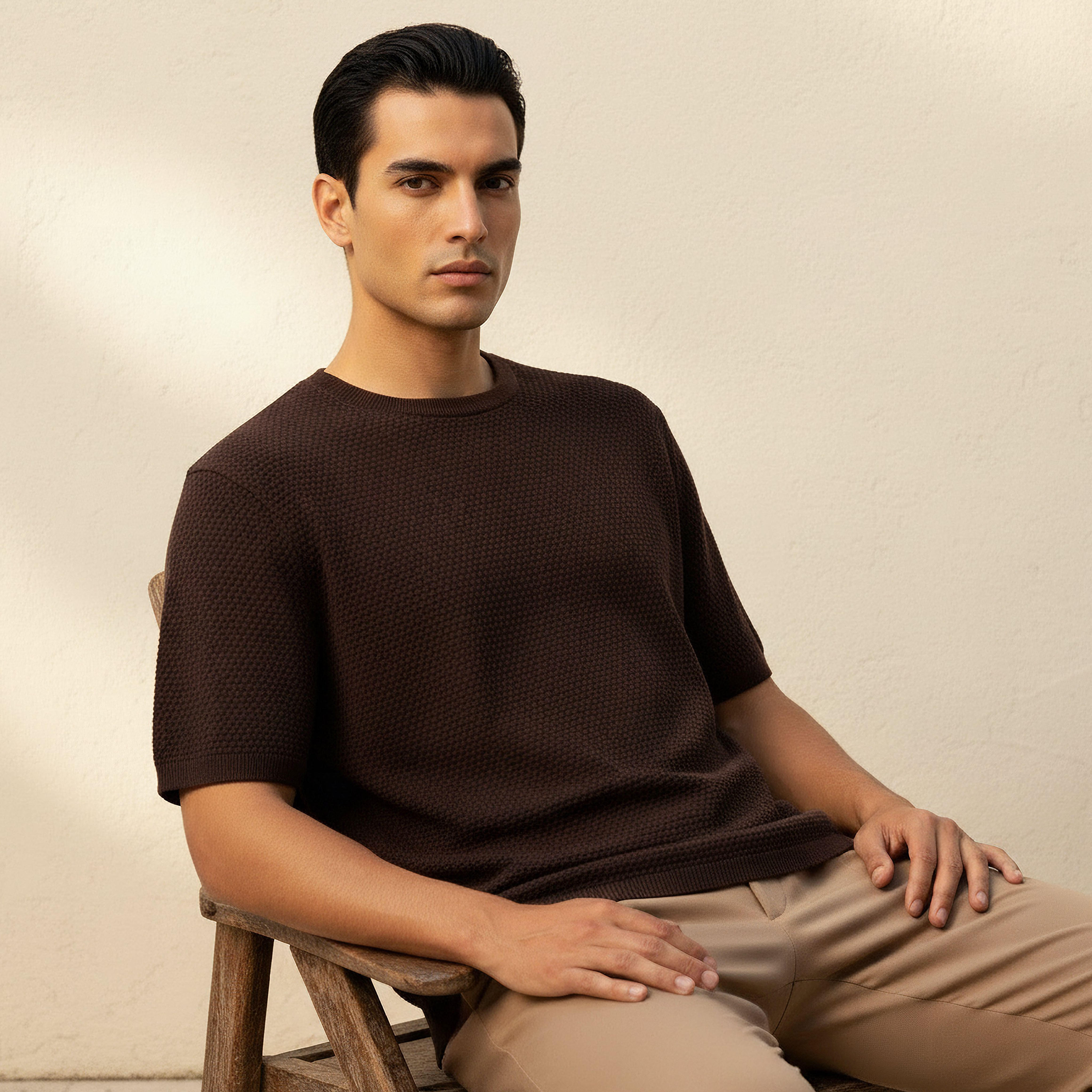 Men Crew Neck Popcorn Textured T-Shirt-PROMO_SP_SA_2FOR99_110625-image-1