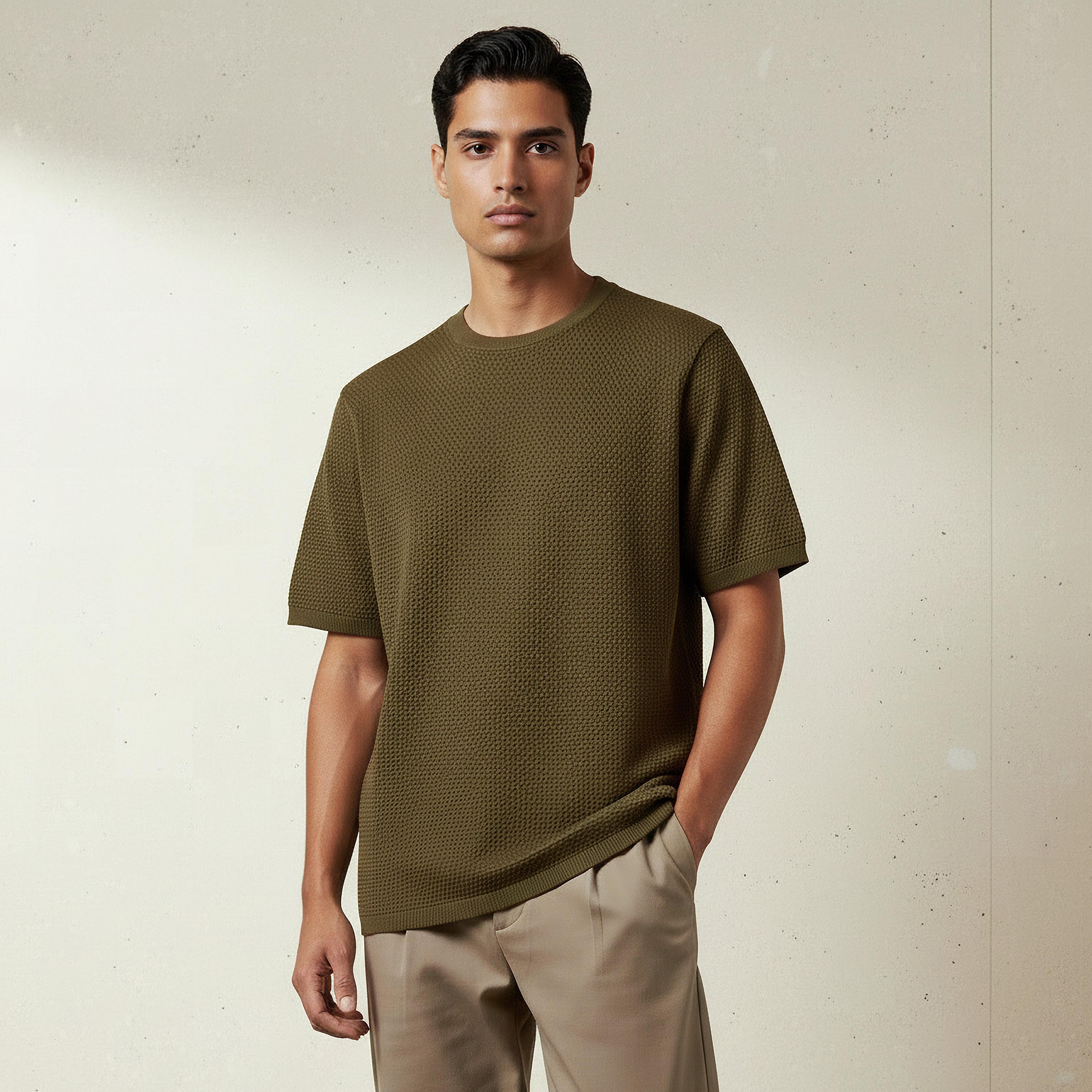 Men Crew Neck Popcorn Textured T-Shirt-PROMO_SP_SA_2FOR99_110625-image-1