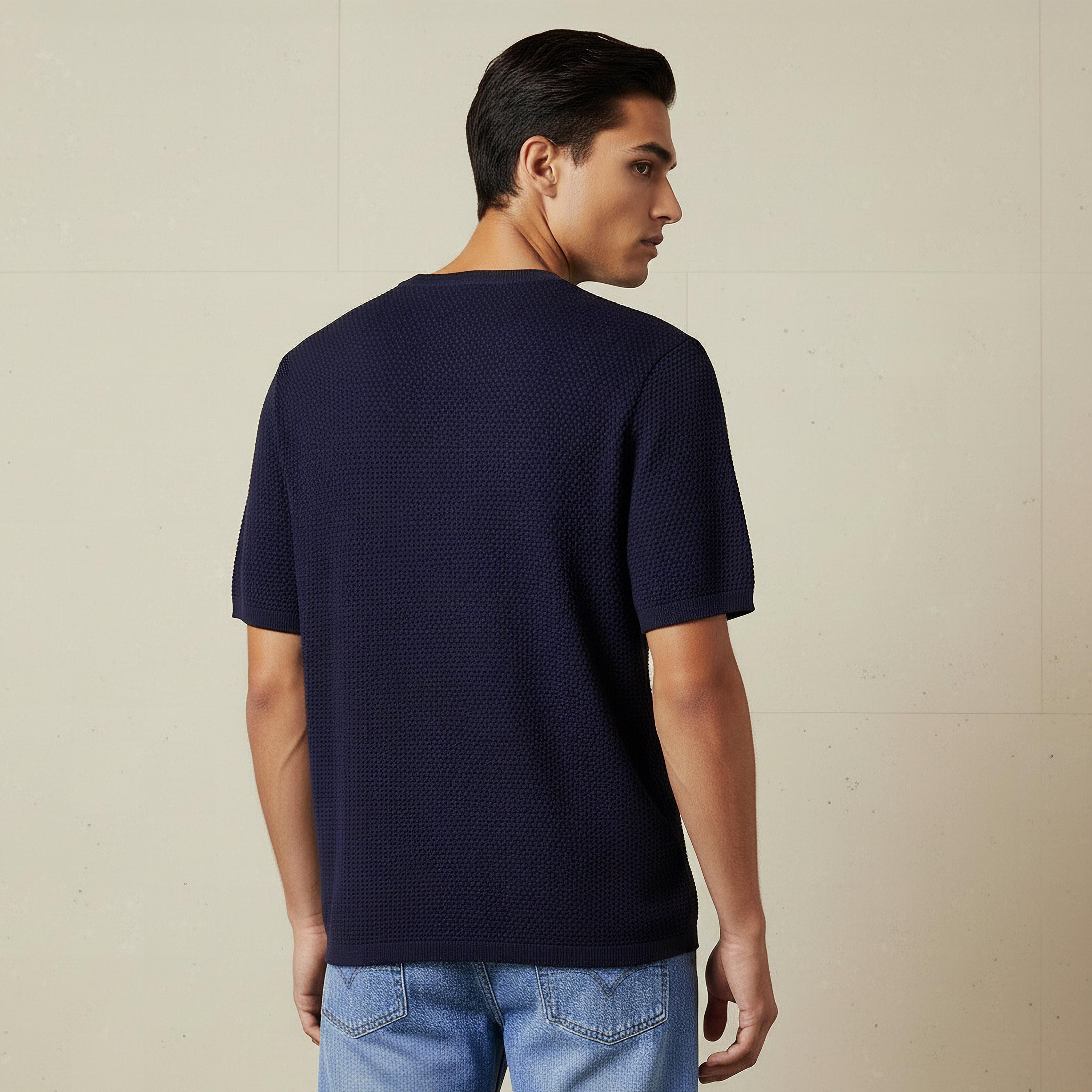 Men Crew Neck Popcorn Textured T-Shirt-PROMO_SP_SA_2FOR99_110625-image-3