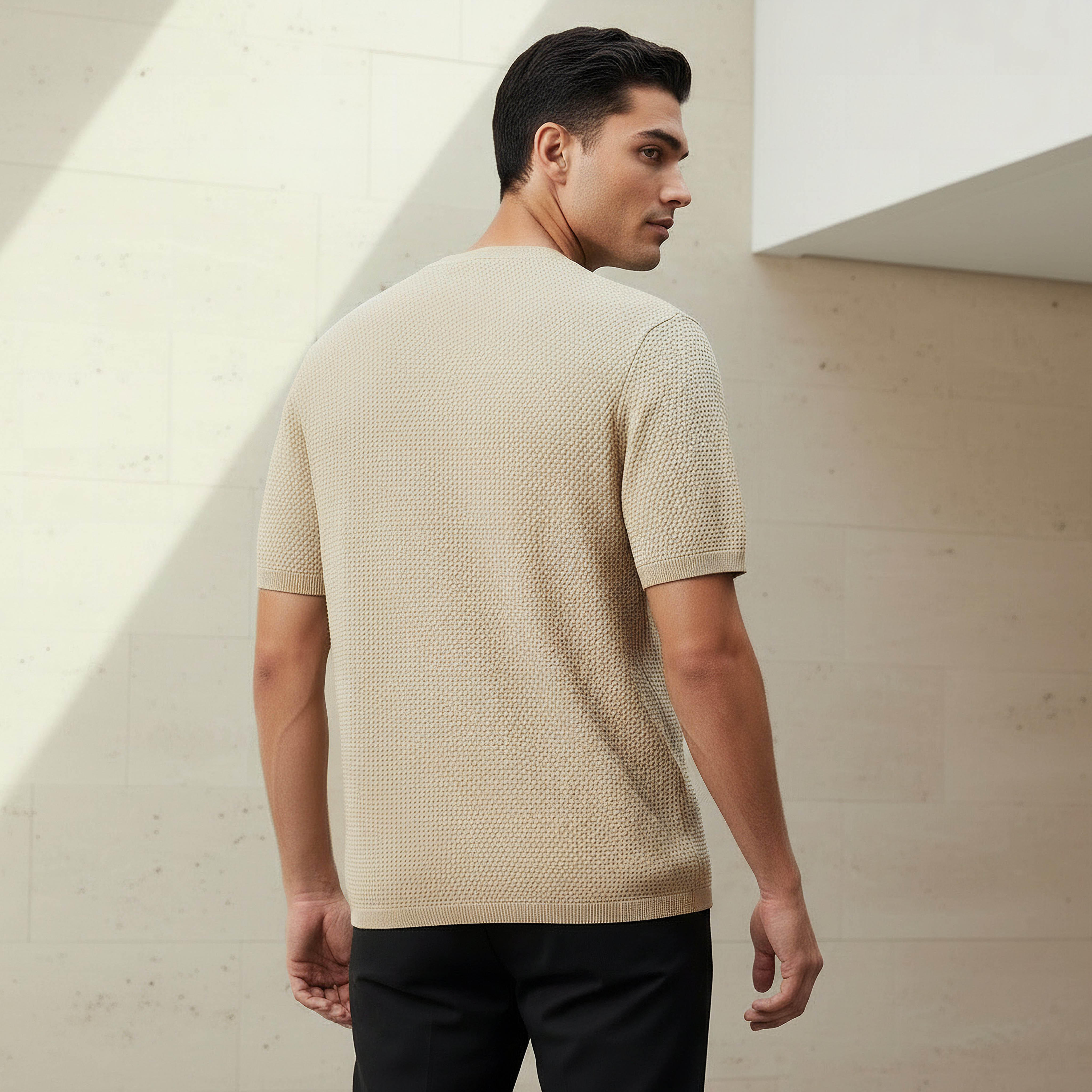 Men Crew Neck Popcorn Textured T-Shirt-PROMO_SP_KW_2FOR8_110625-image-3