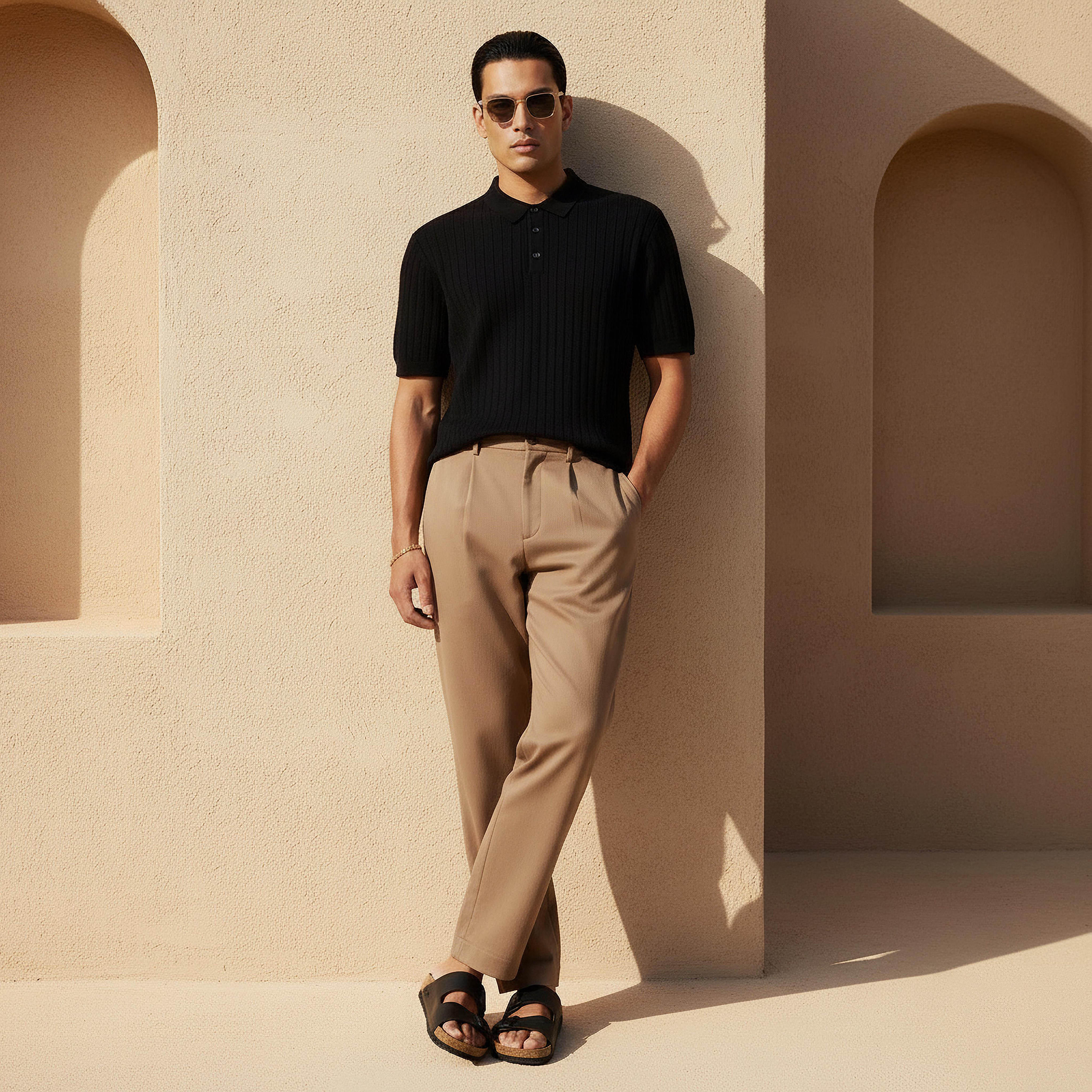 Men Short Sleeves Ribbed Polo T-Shirt-men-clothing-tshirtsandpolos-polos-image-2