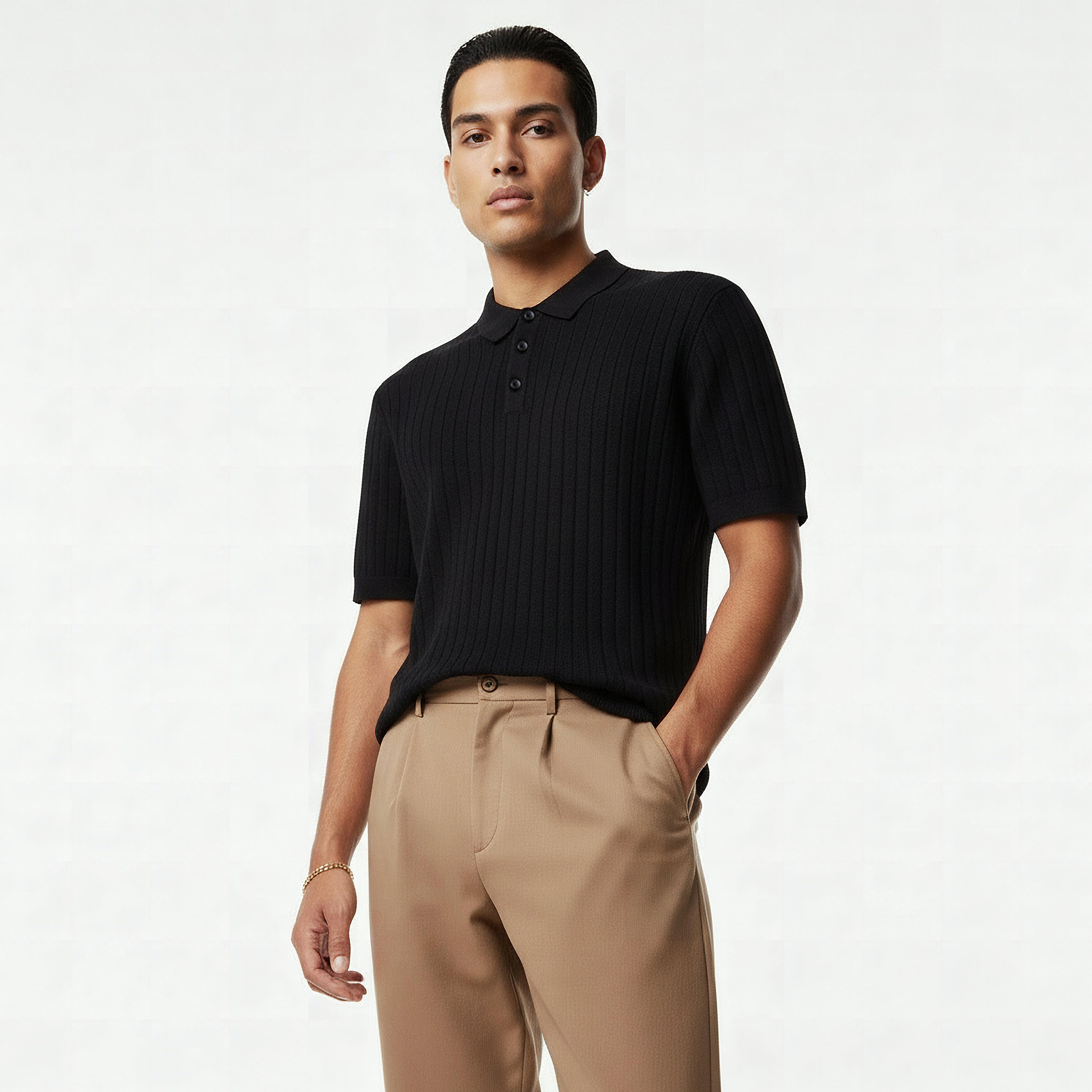 Men Short Sleeves Ribbed Polo T-Shirt-men-clothing-tshirtsandpolos-polos-image-5