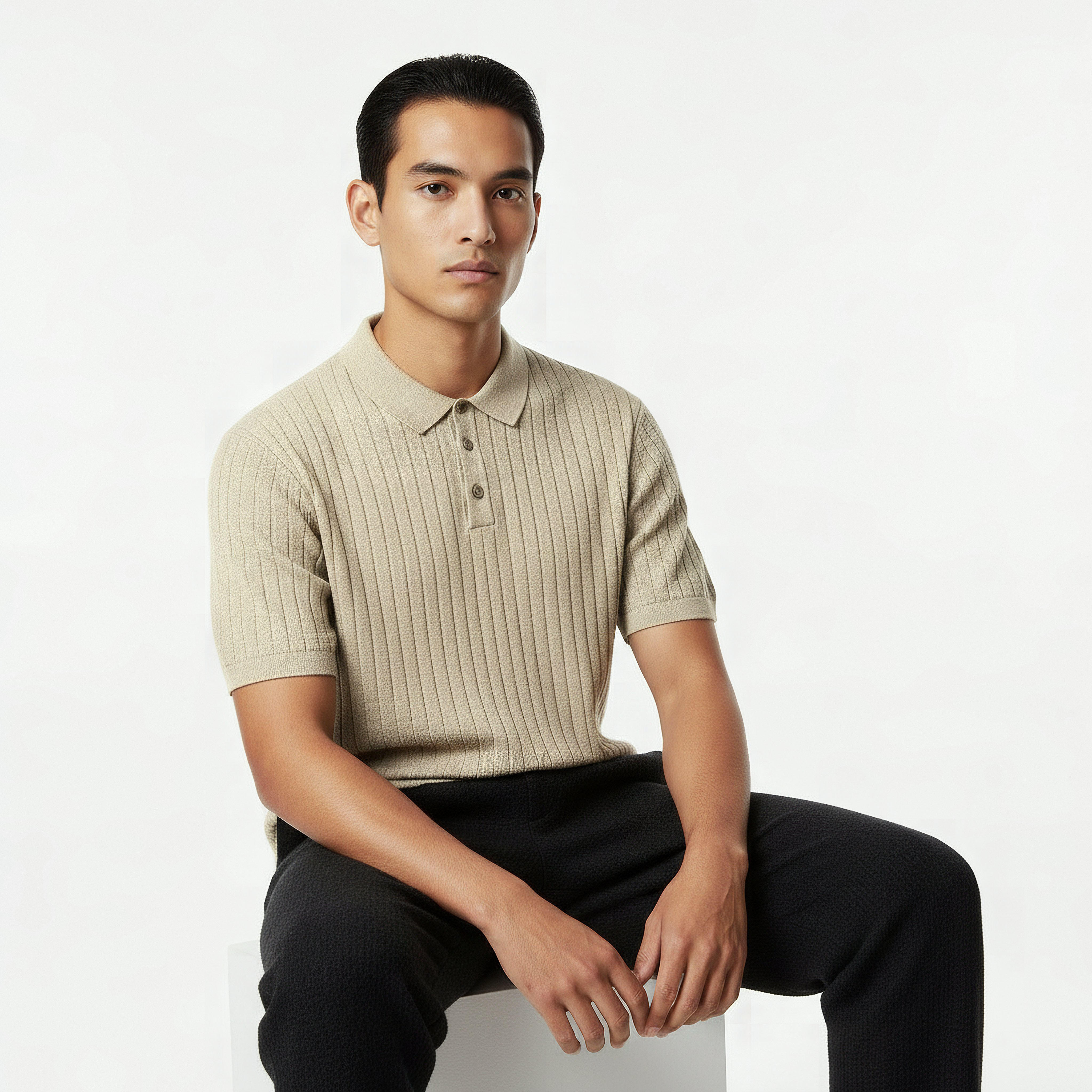 تيشيرت بولو مضلع بأكمام قصيرة للرجال-PROMO_SP_KW_RGCC_BUY2FOR9_040325-image-2