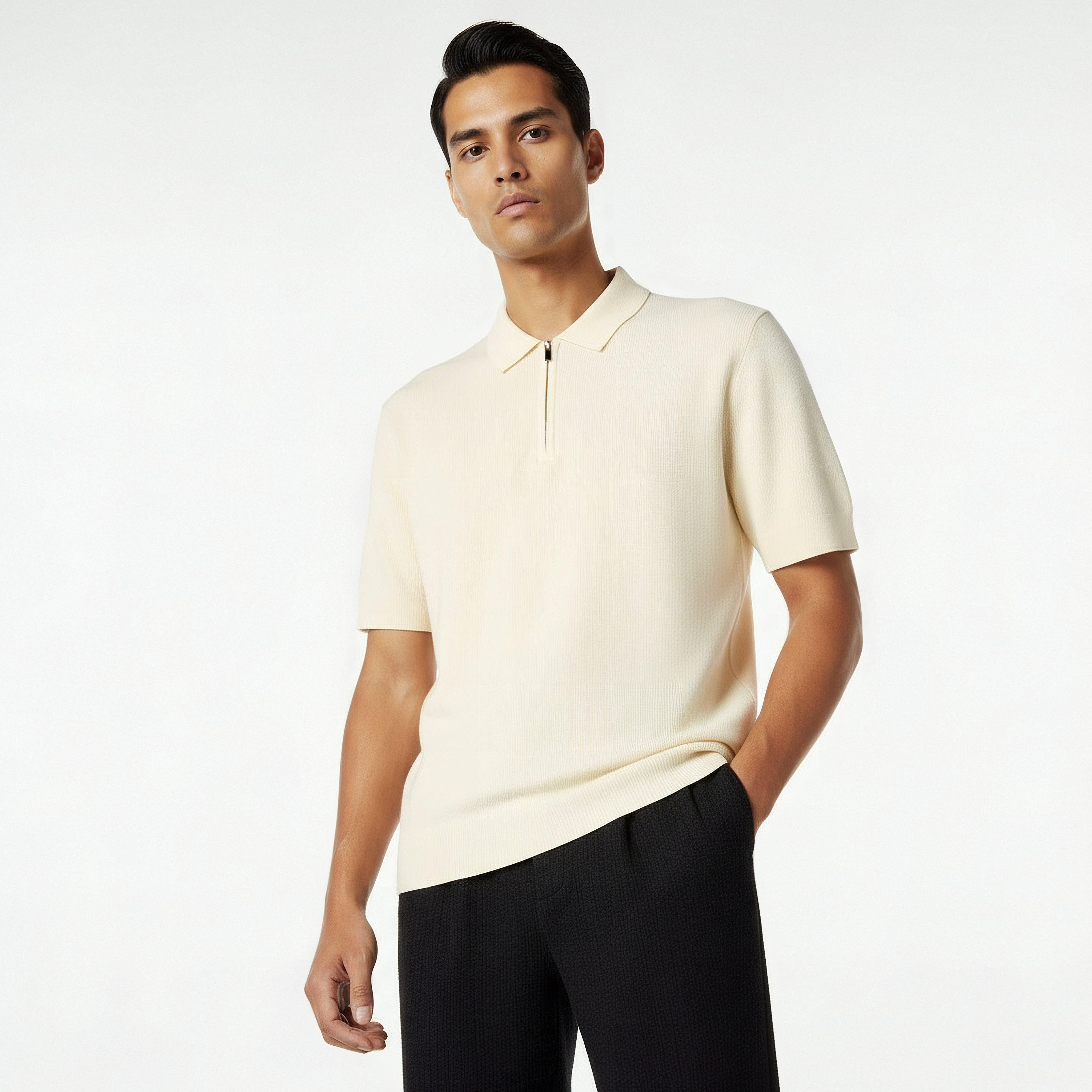 Men Short Sleeve Textured Polo T-shirt-men-clothing-tshirtsandpolos-polos-image-4