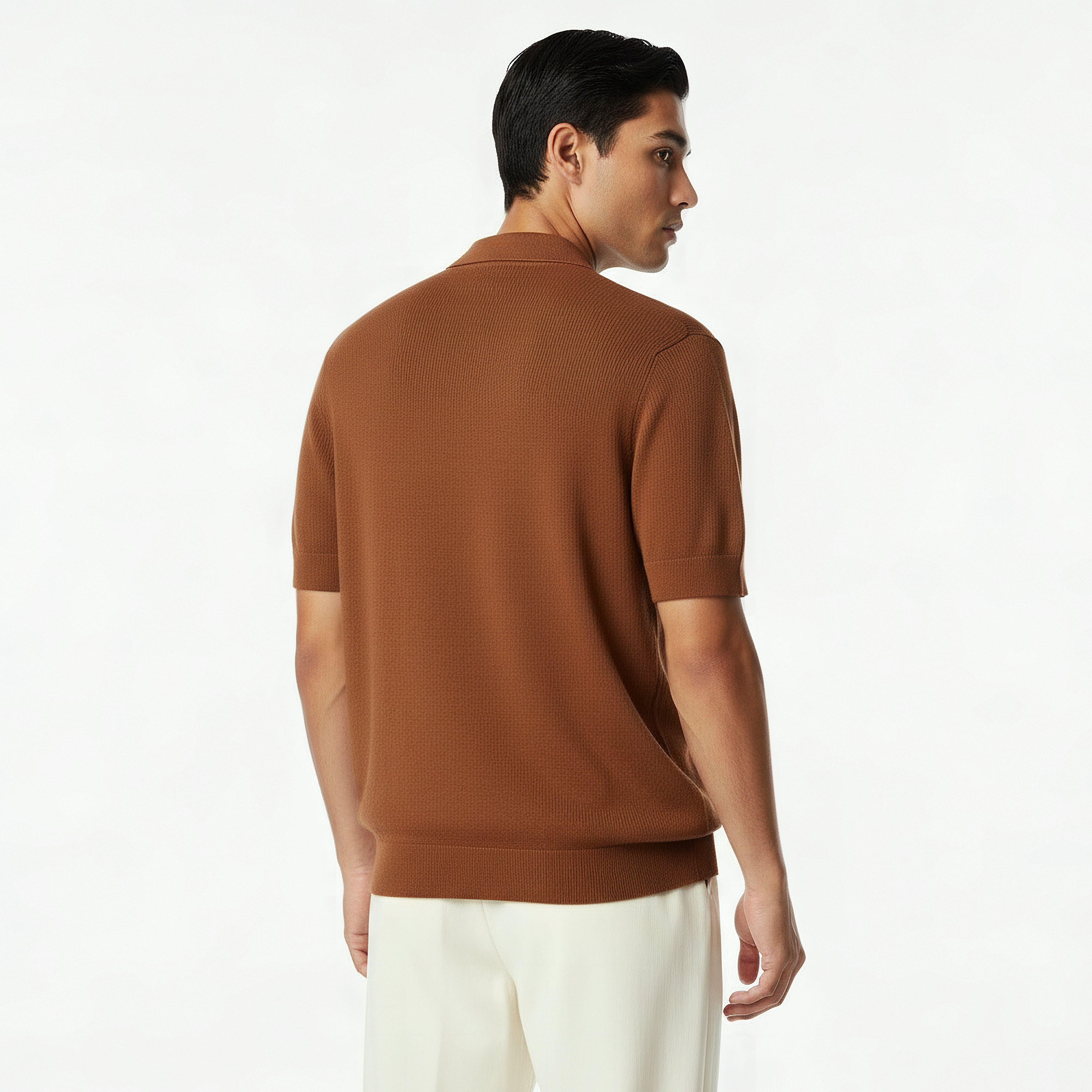 Men Short Sleeve Textured Polo T-shirt-men-clothing-tshirtsandpolos-polos-image-3
