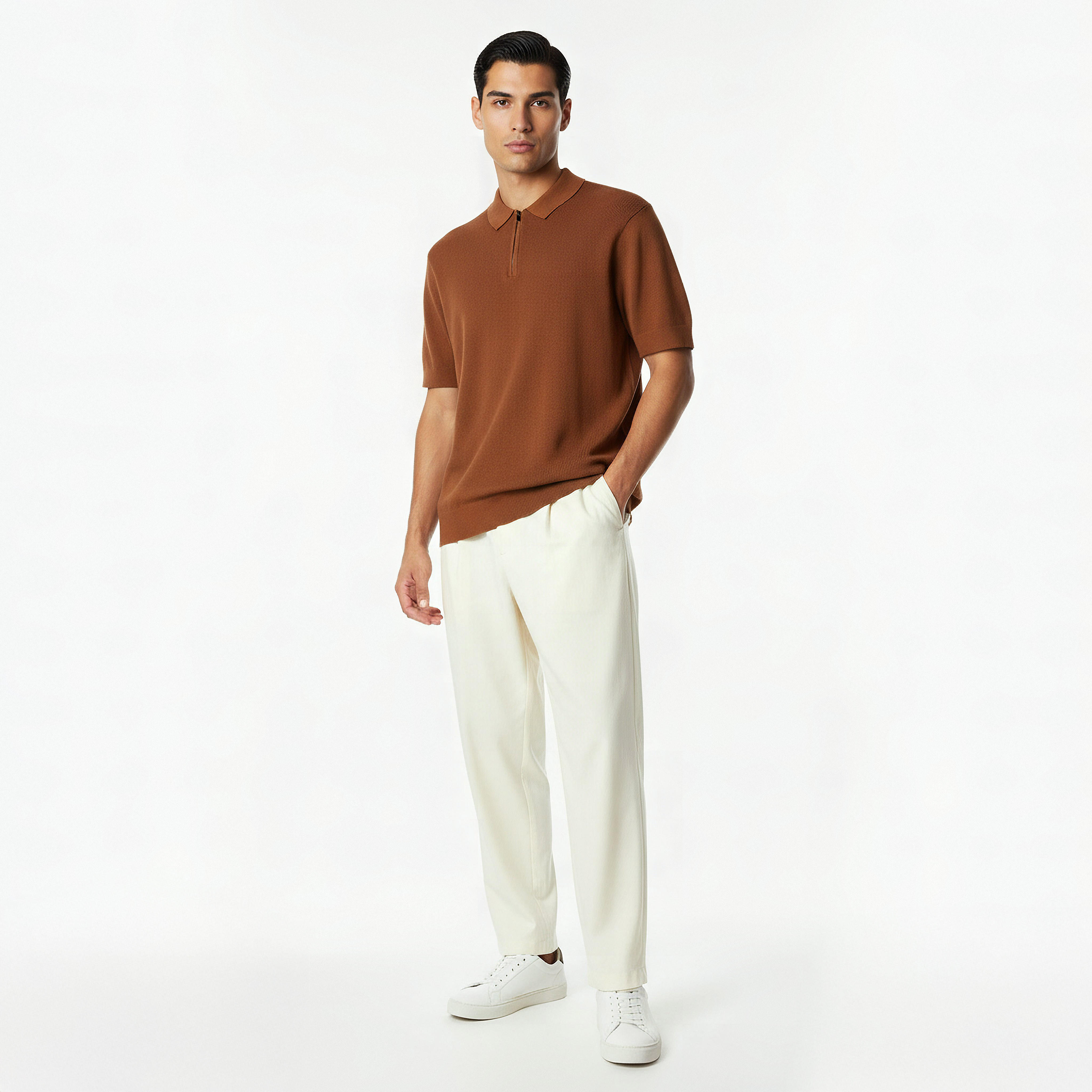 Men Short Sleeve Textured Polo T-shirt-men-clothing-tshirtsandpolos-polos-image-4