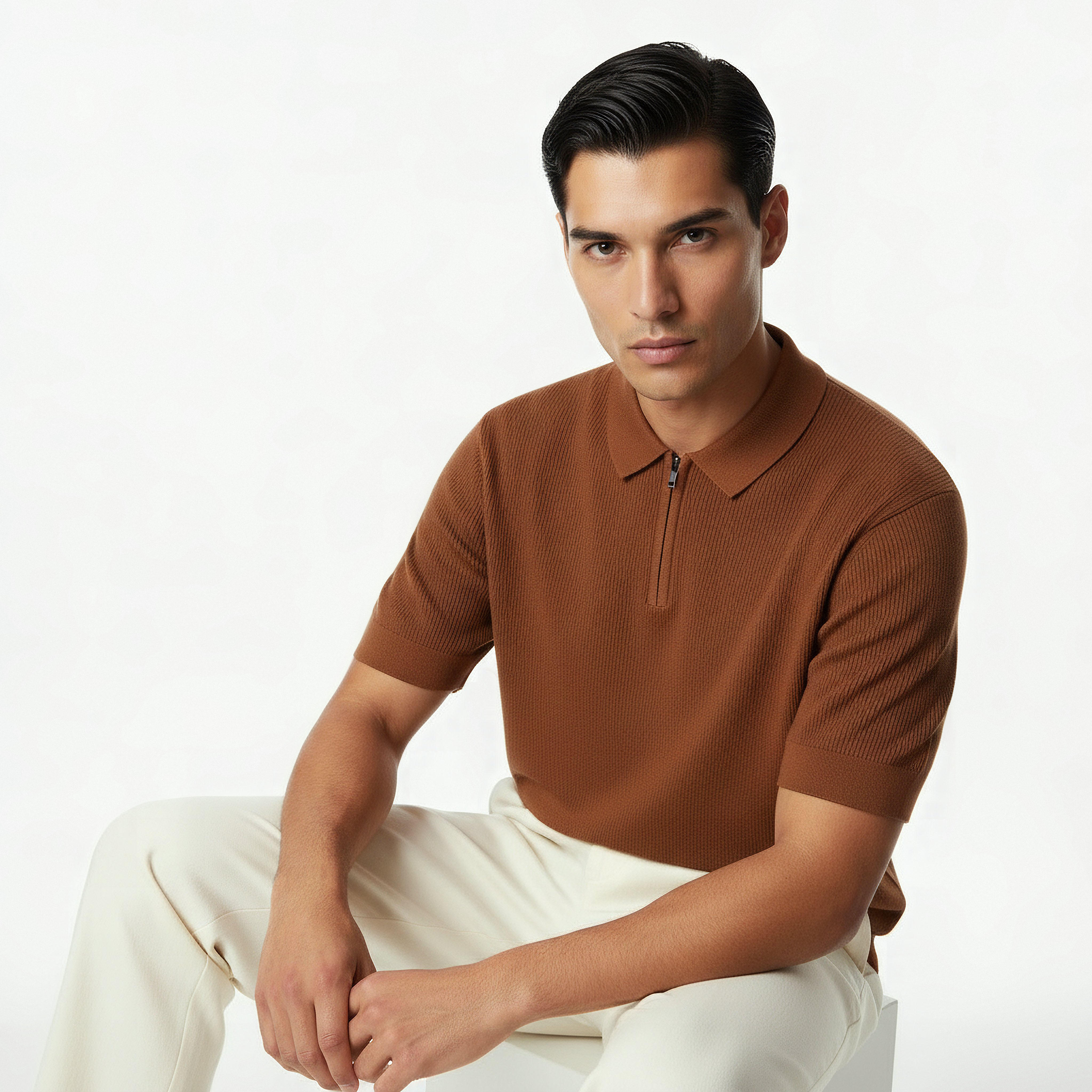 Men Short Sleeve Textured Polo T-shirt-men-clothing-tshirtsandpolos-polos-image-5