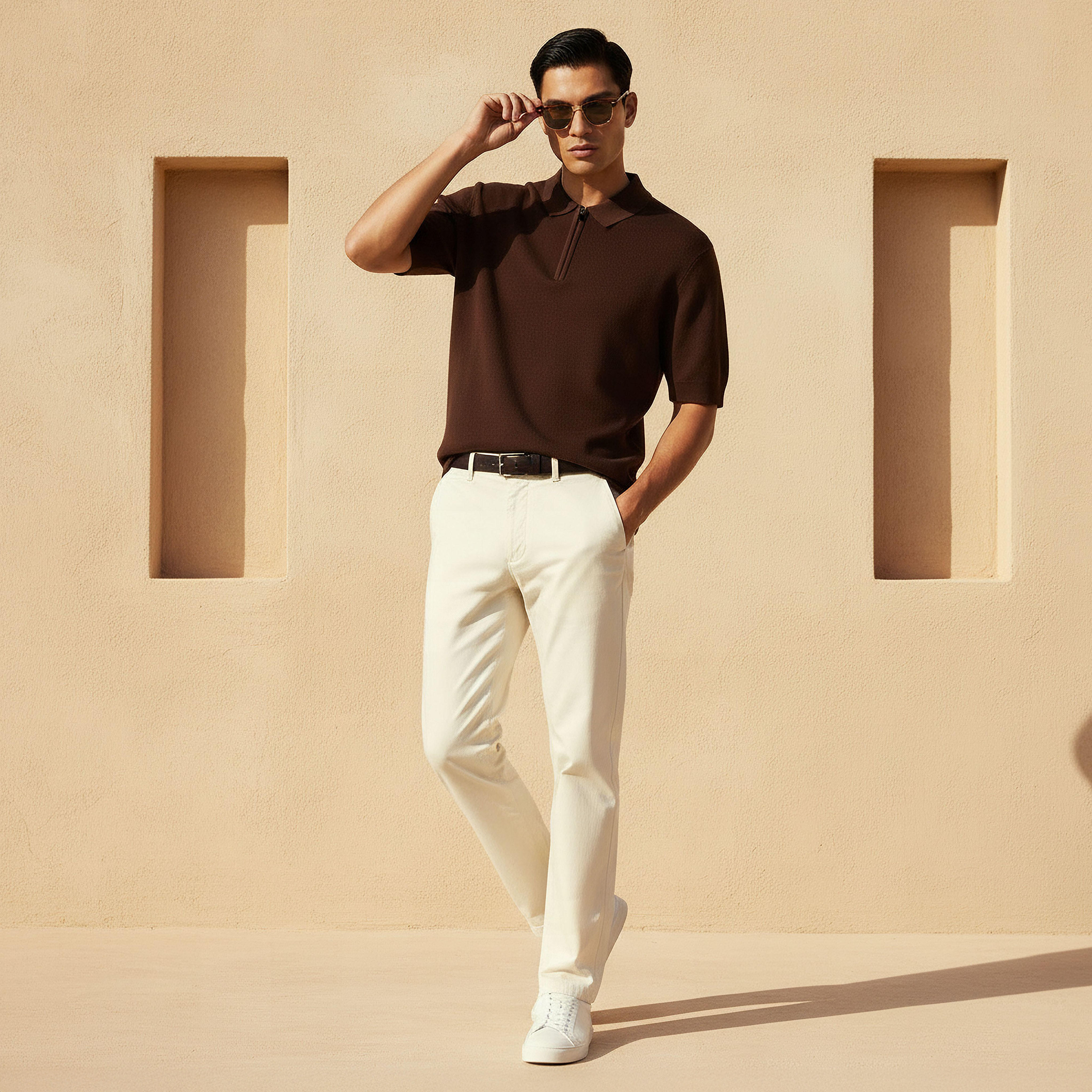 Men Short Sleeve Textured Polo T-shirt-men-clothing-tshirtsandpolos-polos-image-2
