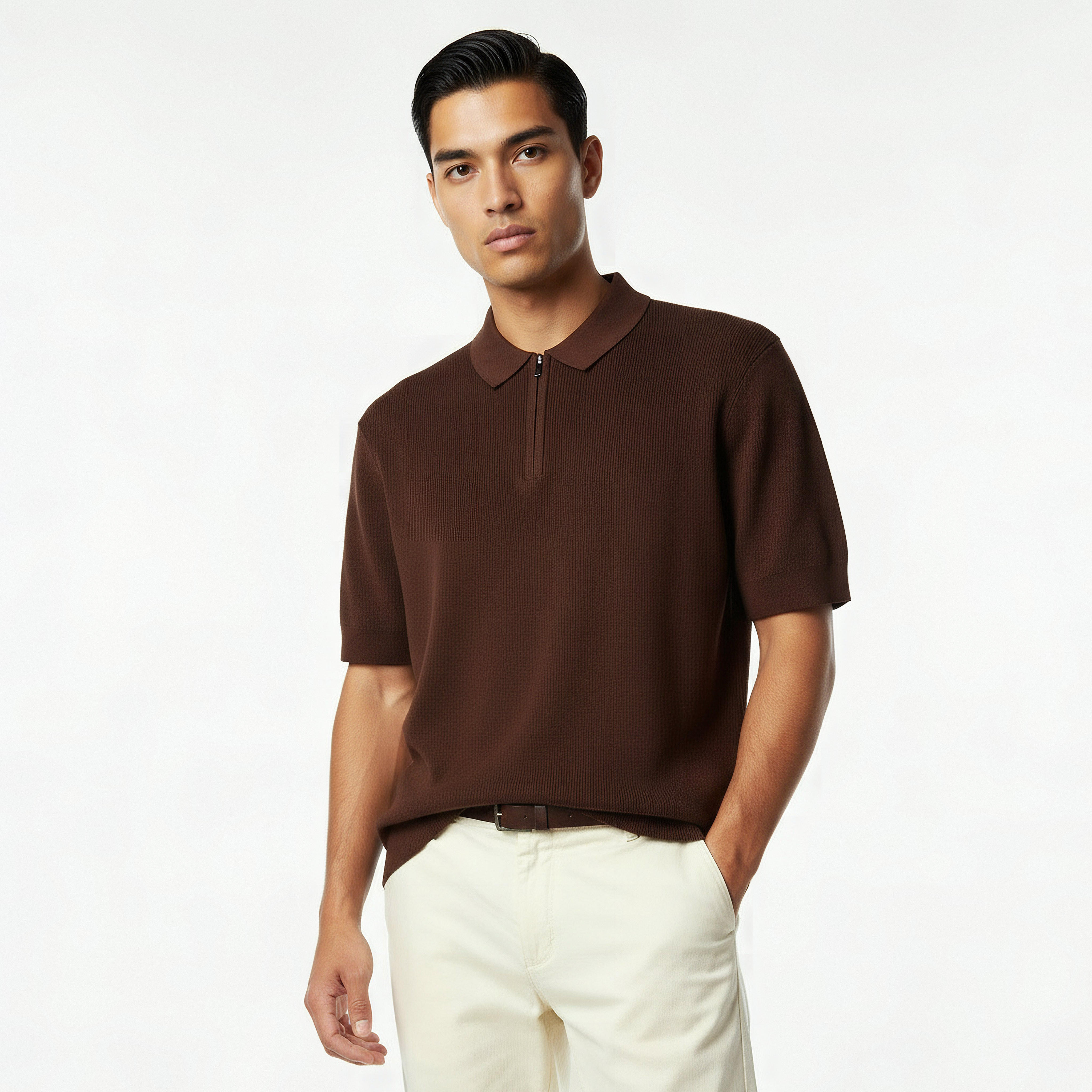 Men Short Sleeve Textured Polo T-shirt-men-clothing-tshirtsandpolos-polos-image-5