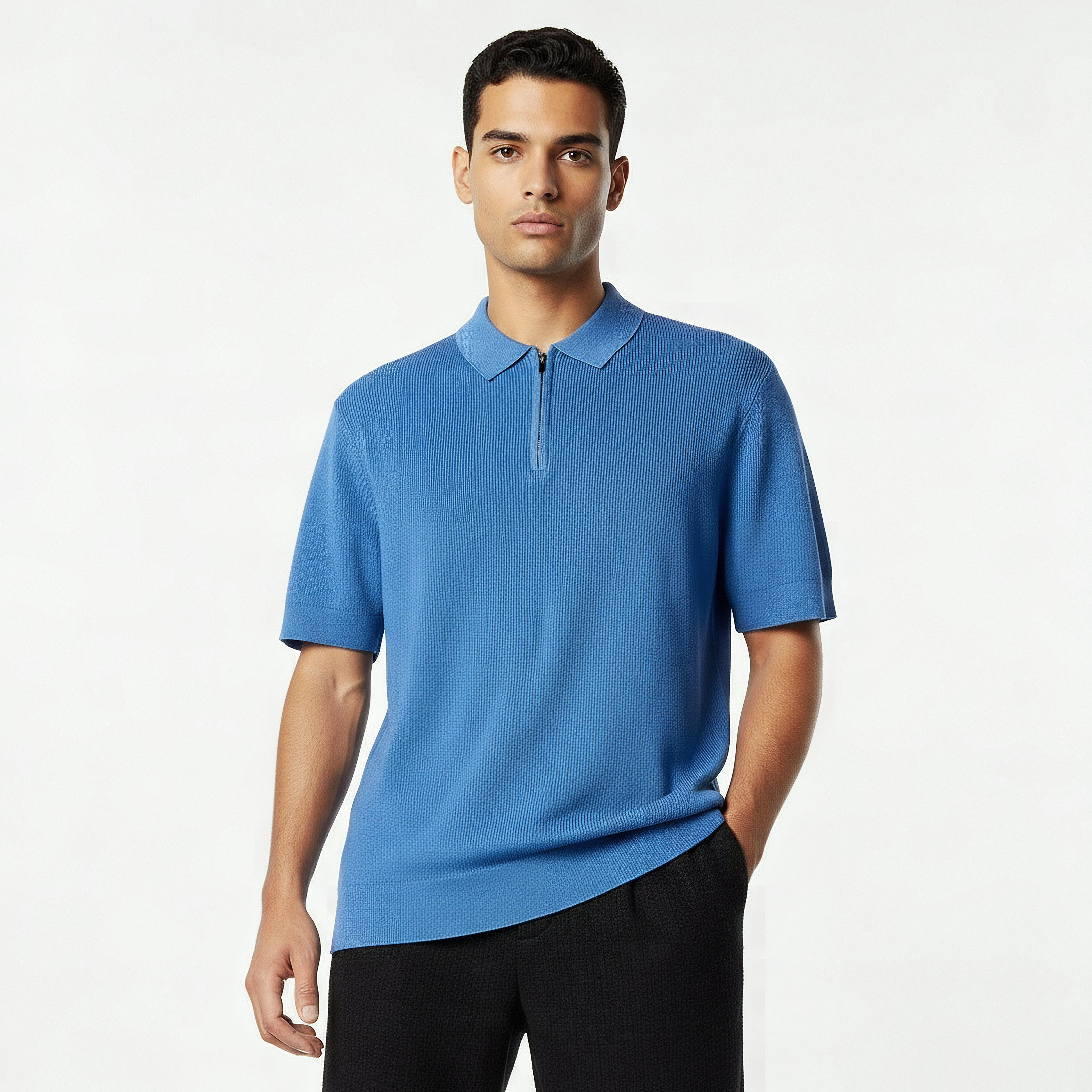 Men Short Sleeve Textured Polo T-shirt-men-clothing-tshirtsandpolos-polos-image-5