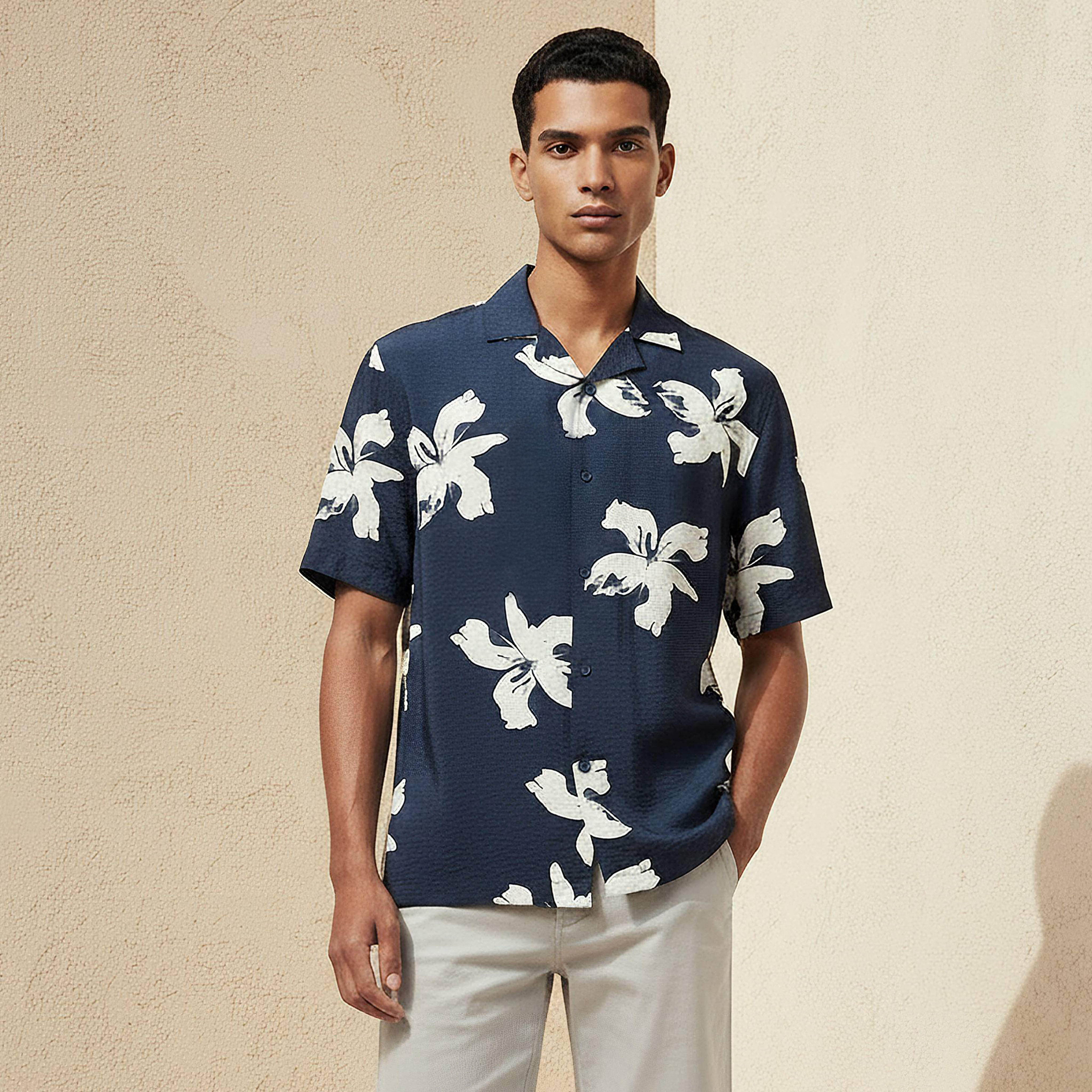 Men Regular Fit Camp Collar Floral Print Short Sleeves Resort Shirt-PROMO_SP_AE_2FOR99_110625-image-1