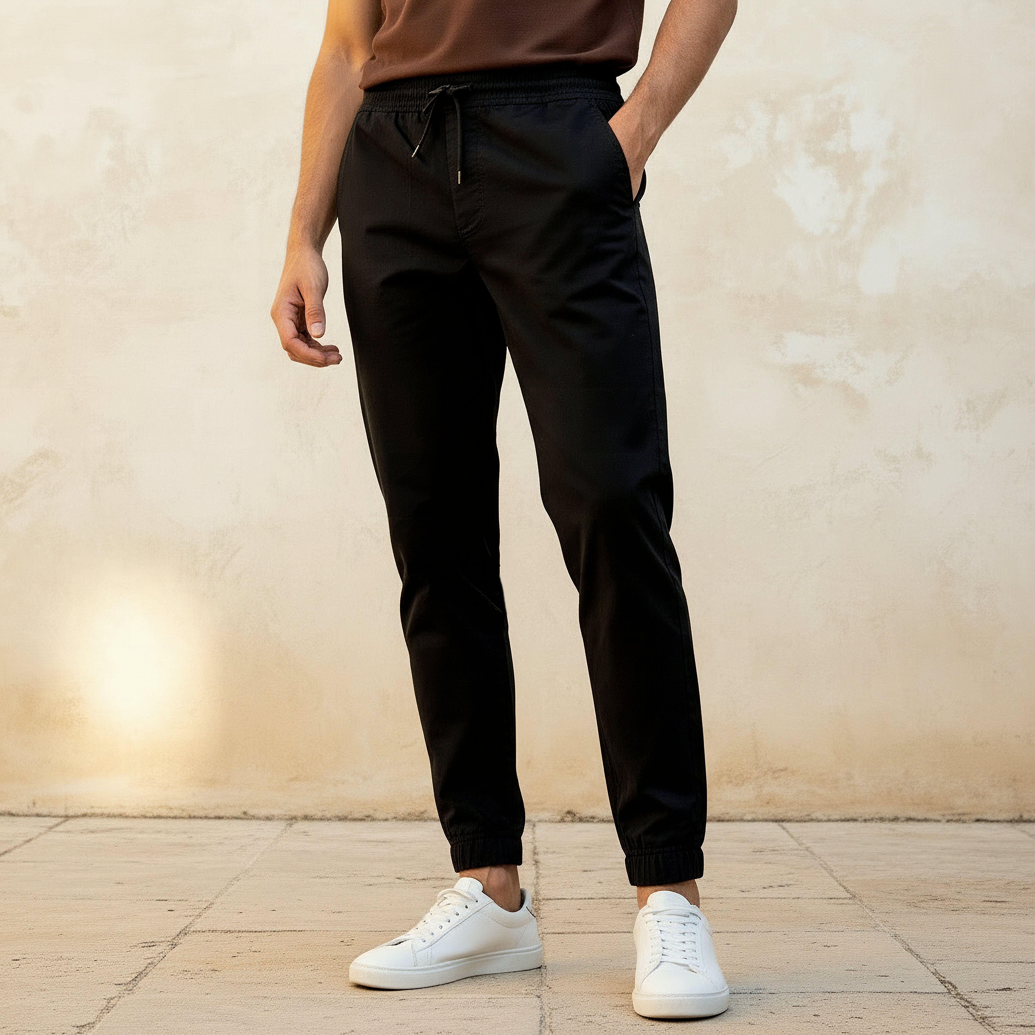 Men Slim Fit Cotton Joggers-men-clothing-bottoms-joggers-image-1