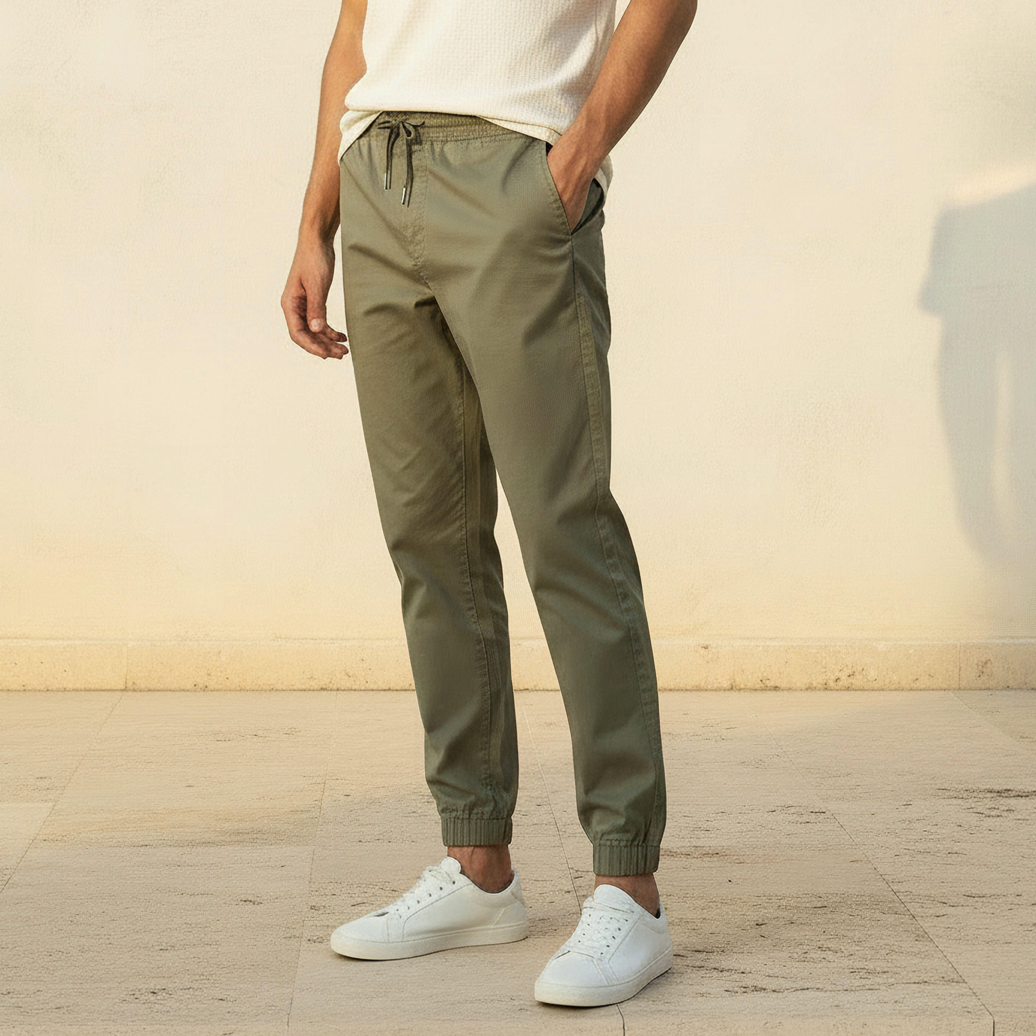 Men Slim Fit Cotton Joggers-men-clothing-bottoms-joggers-image-1