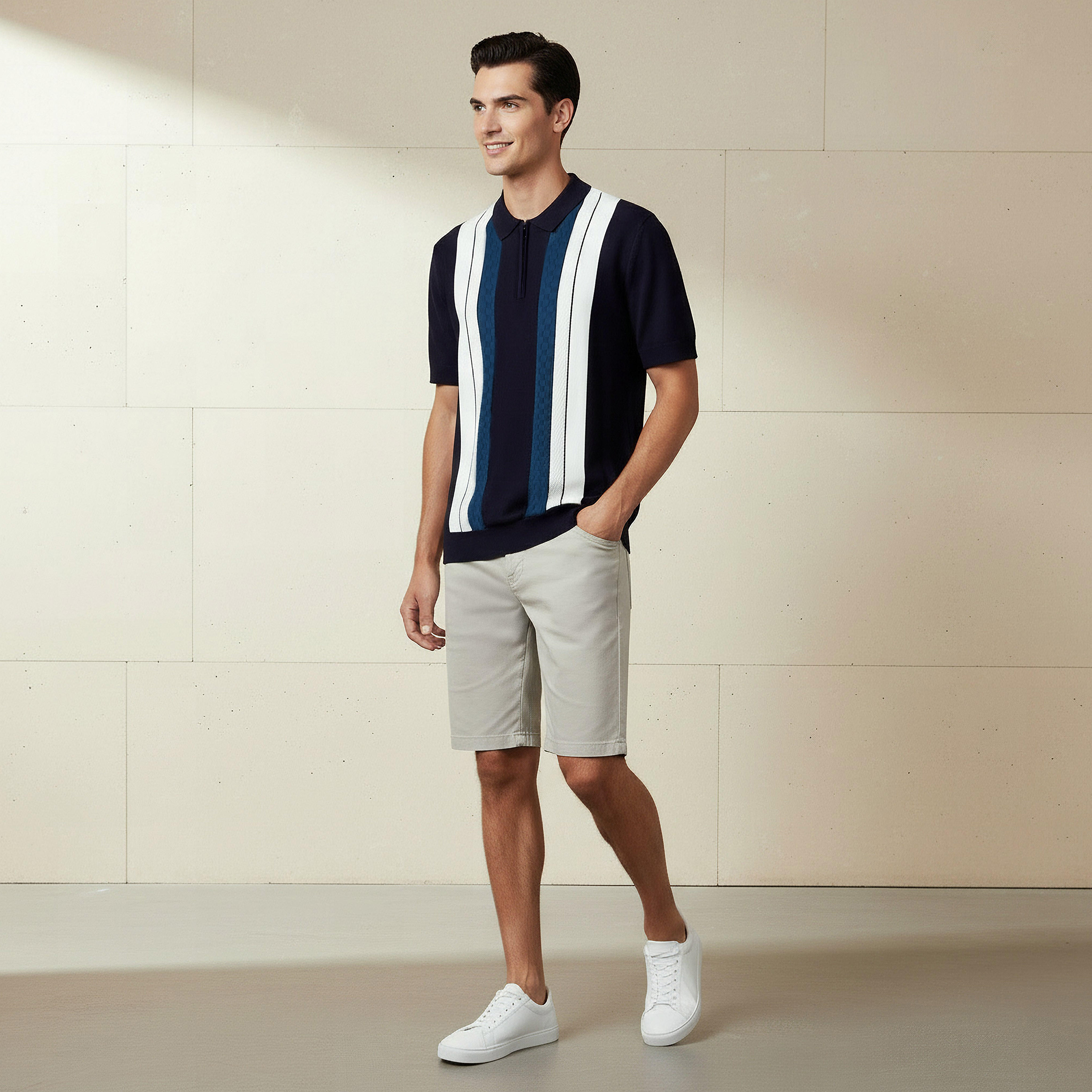 Men Short Sleeves Striped Polo T-shirt-men-clothing-tshirtsandpolos-polos-image-2