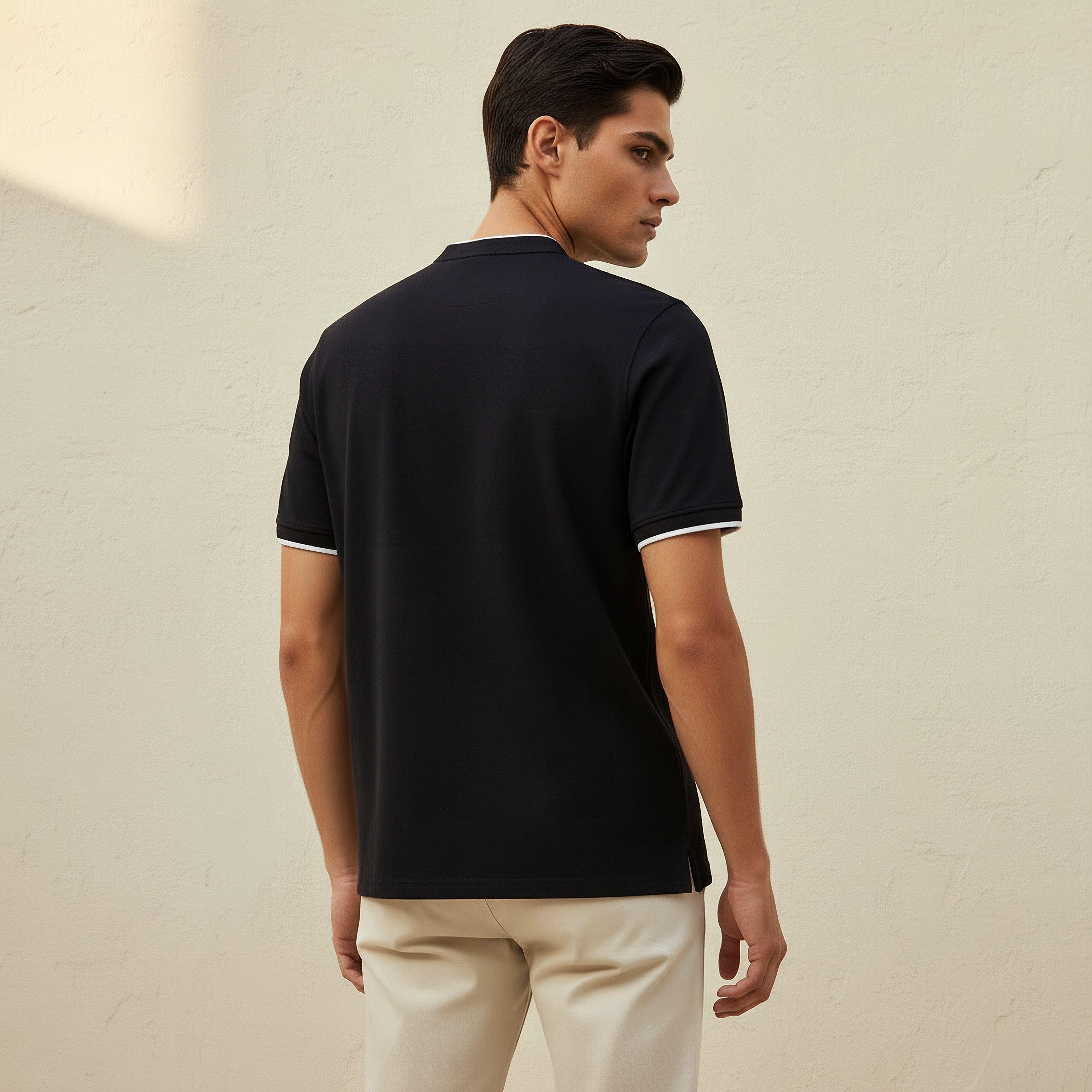 Men Short Sleeves Mandarin Collar Polo T-shirt-men-clothing-tshirtsandpolos-polos-image-3