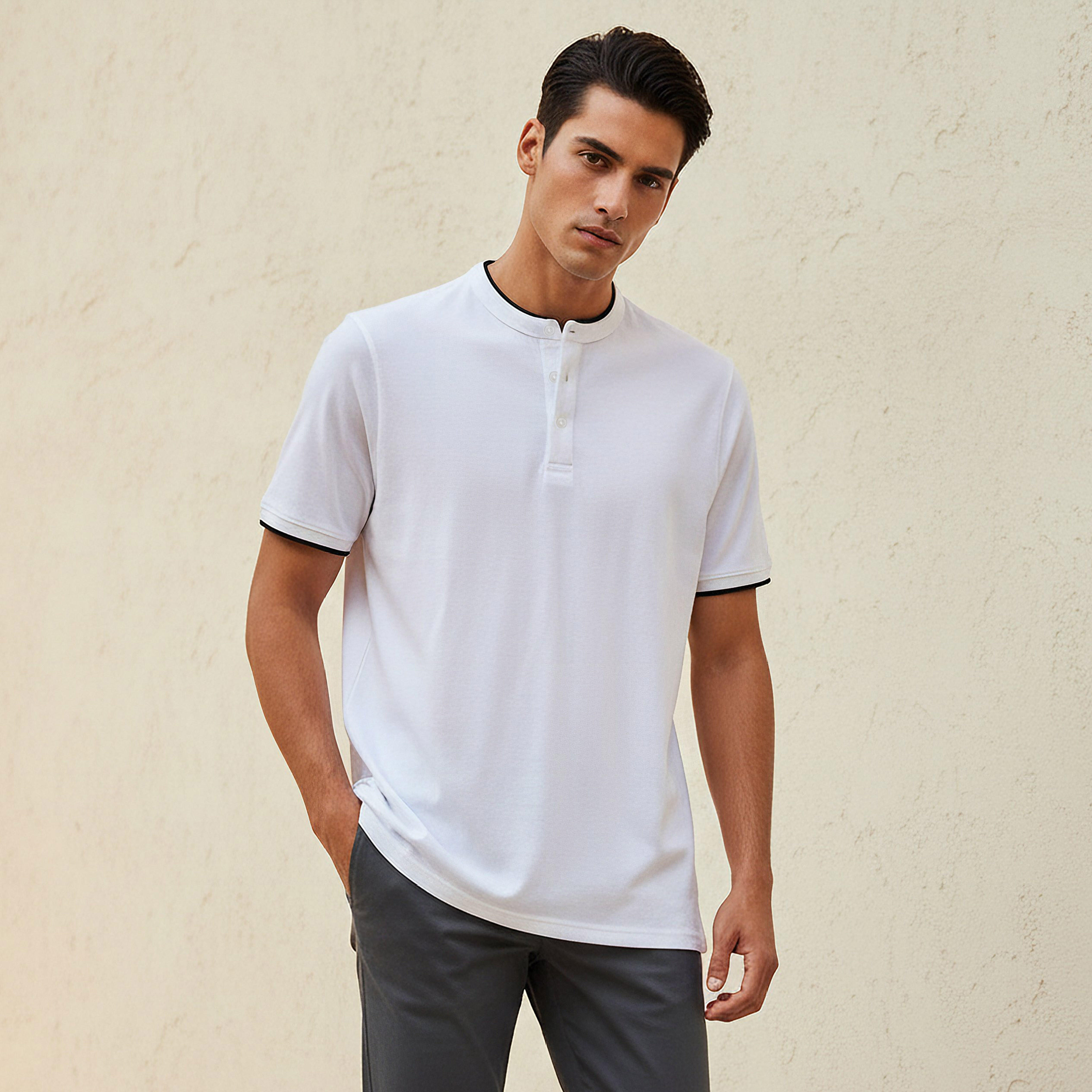 Men Short Sleeves Mandarin Collar Polo T-shirt-men-clothing-tshirtsandpolos-polos-image-5