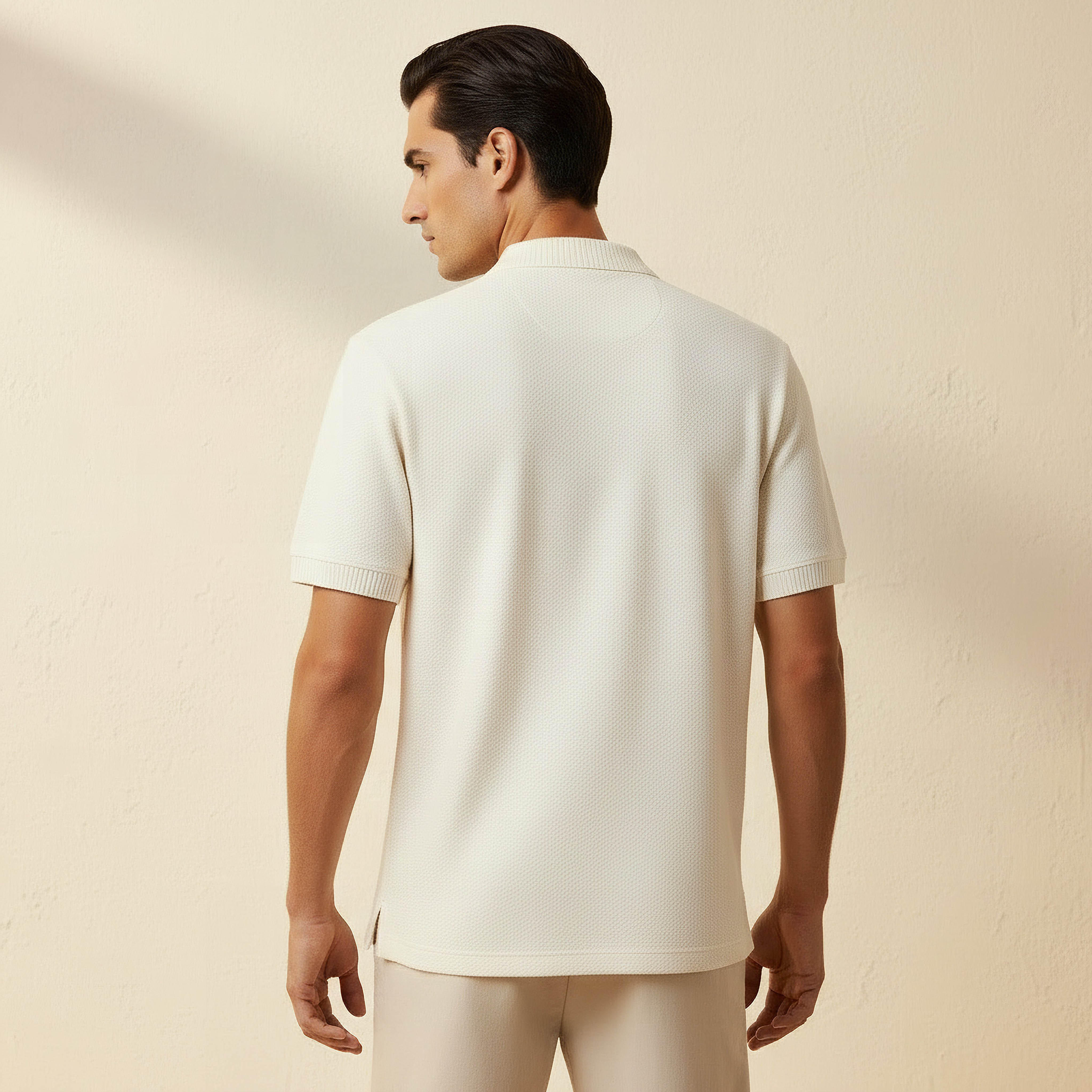 Men Short Sleeves Johnny Collar Jacquard Polo T-shirt-men-clothing-tshirtsandpolos-polos-image-4