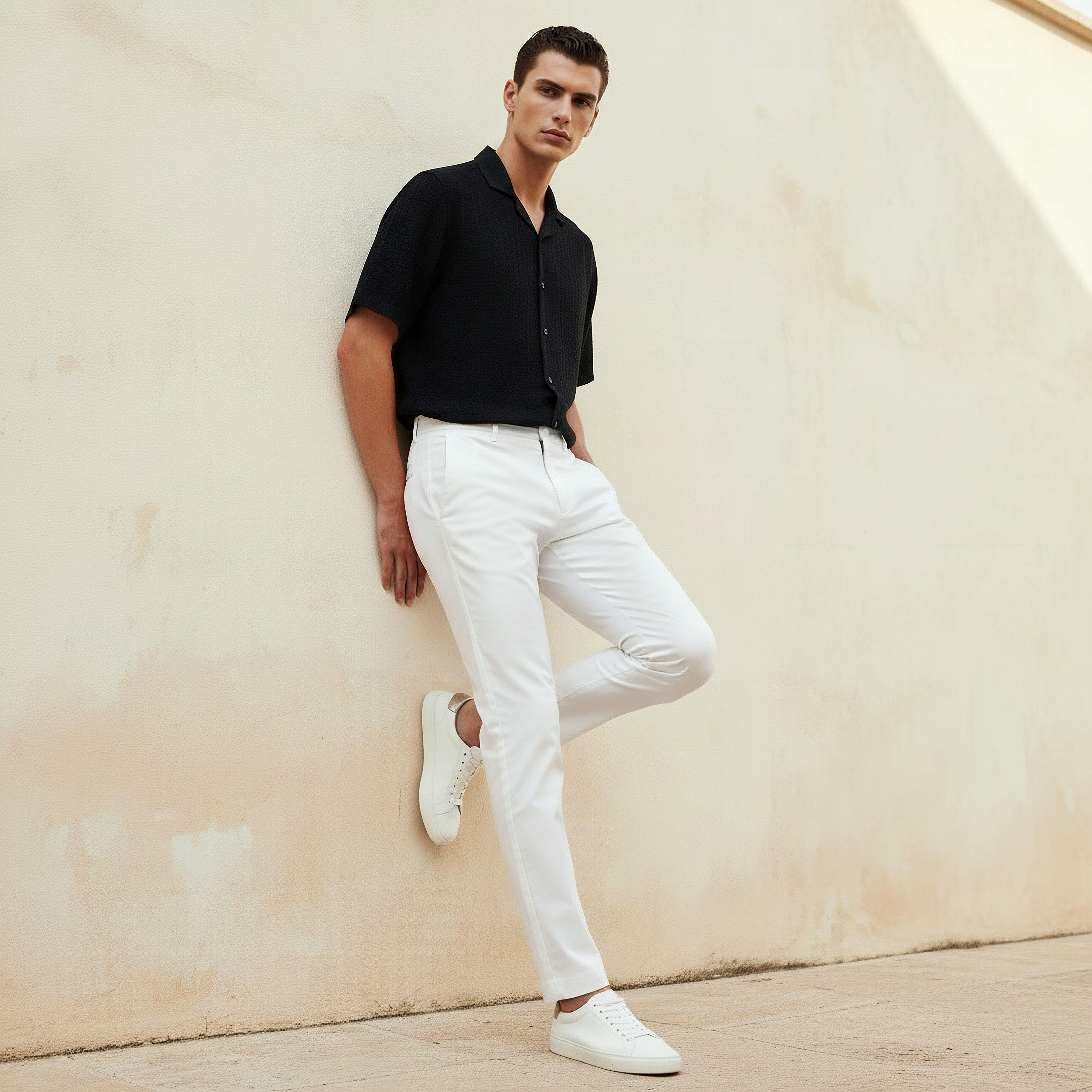 Regular Fit Flexi Waist Drill Formal Trousers-PROMO_SP_BH_BUY2FOR14_130625-image-3