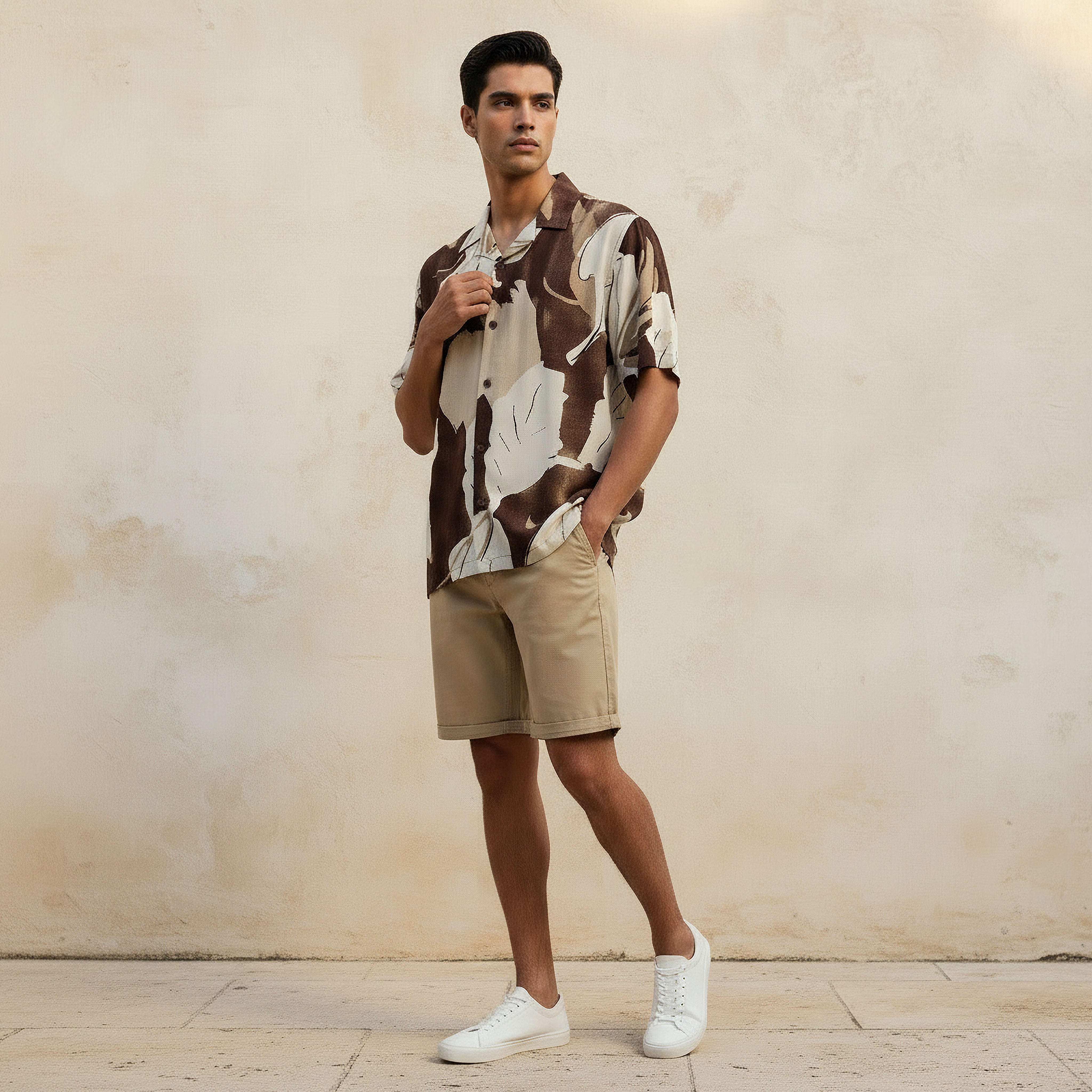Men Regular Fit Camp Collar Printed Short Sleeves Shirt-PROMO_SP_AE_2FOR99_110625-image-3