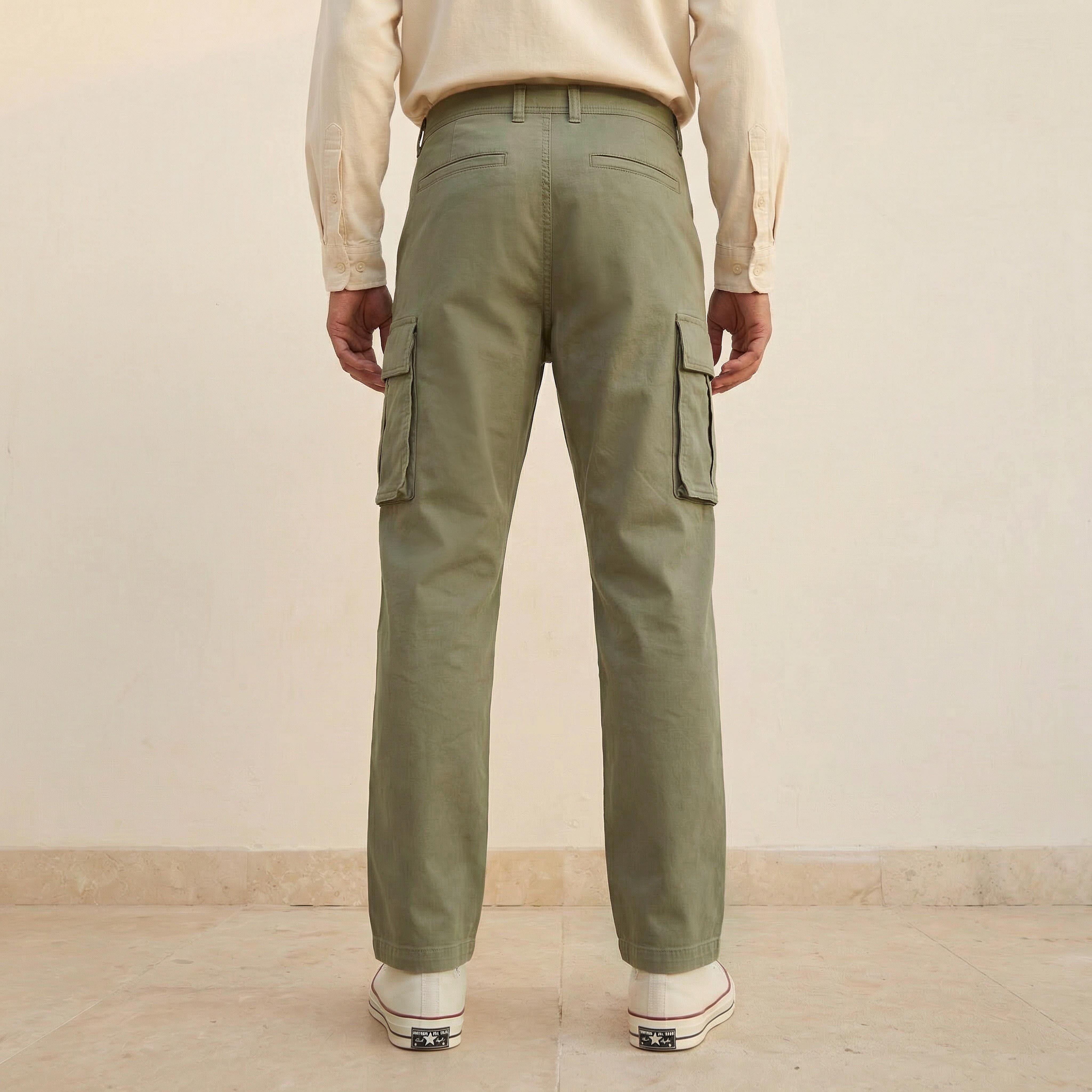 Men Regular Fit Twill Cargo Pants-men-clothing-bottoms-trousersandchinos-trousers-image-4